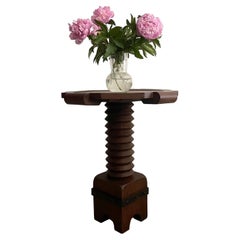 Vintage Charles Dudouyt French Walnut Pedestal Table