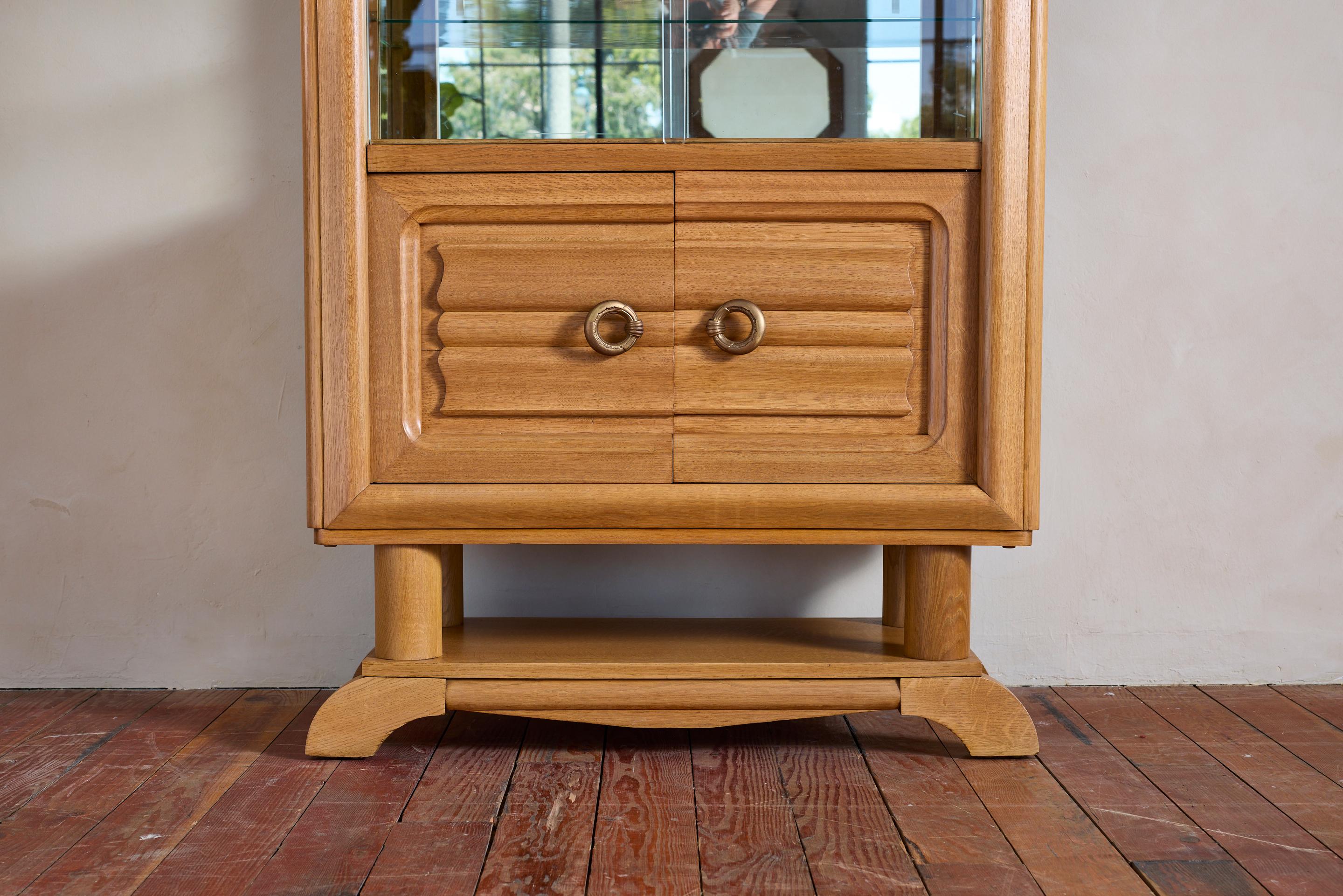 Mid-20th Century Charles Dudouyt Style Glass Vitrine For Sale