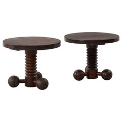 Vintage Charles Dudouyt Gueridon Tables, France, circa 1940