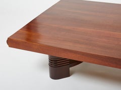 Charles Dudouyt large Modernist walnut coffee table 1940