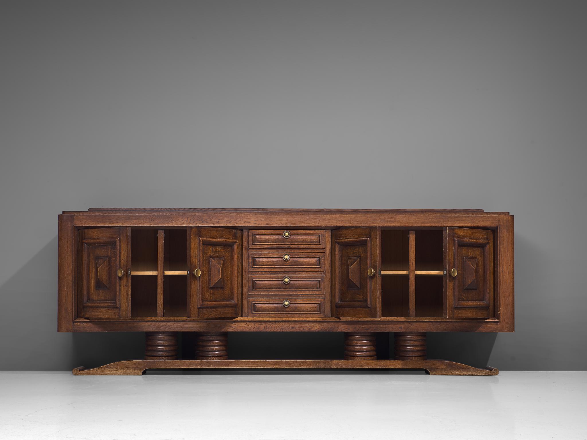 Charles Dudouyt Large Art Deco Credenza In Good Condition In Waalwijk, NL
