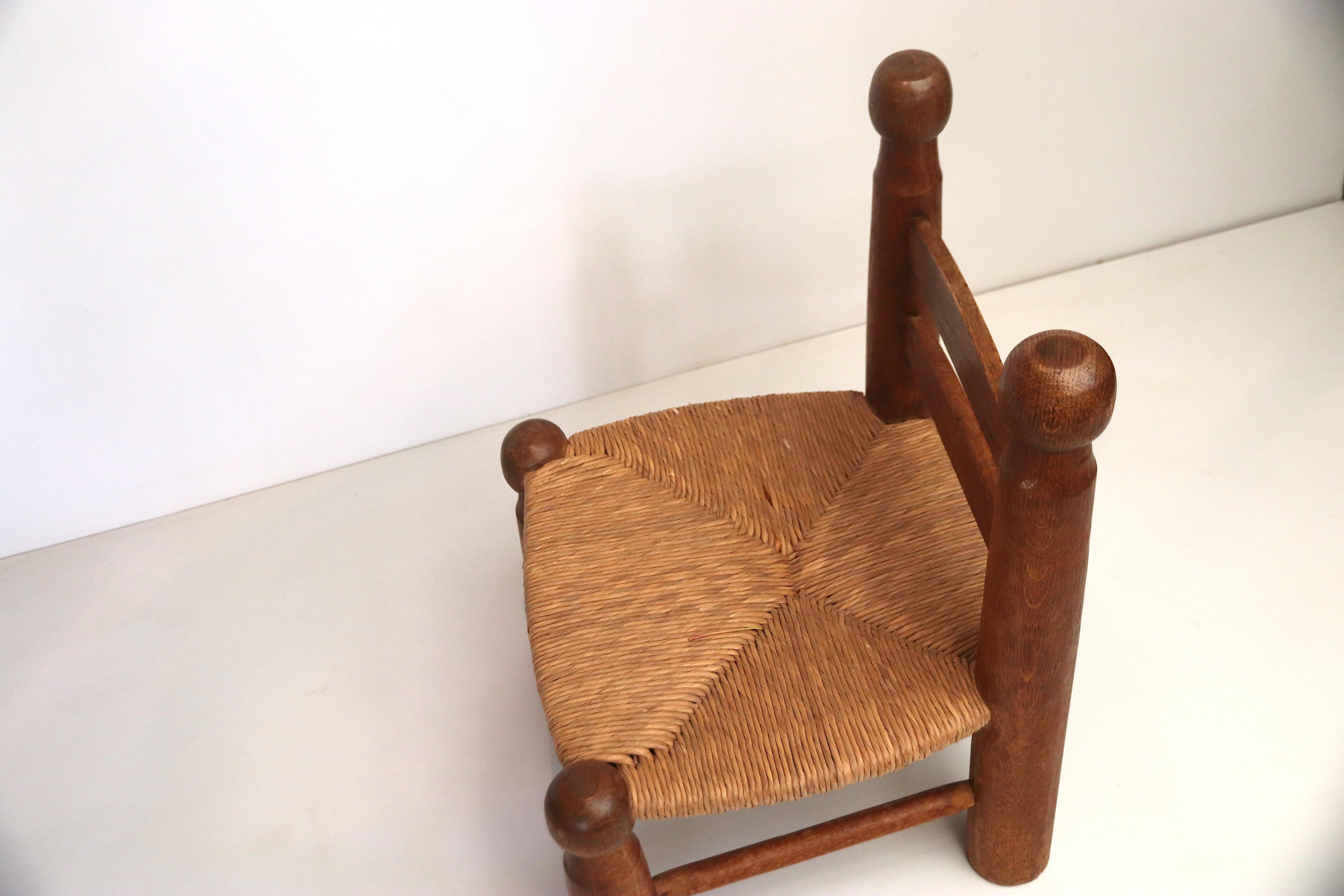 Charles Dudouyt low Fire Side Chair or Ottoman Stool In Good Condition In Amsterdam, NL