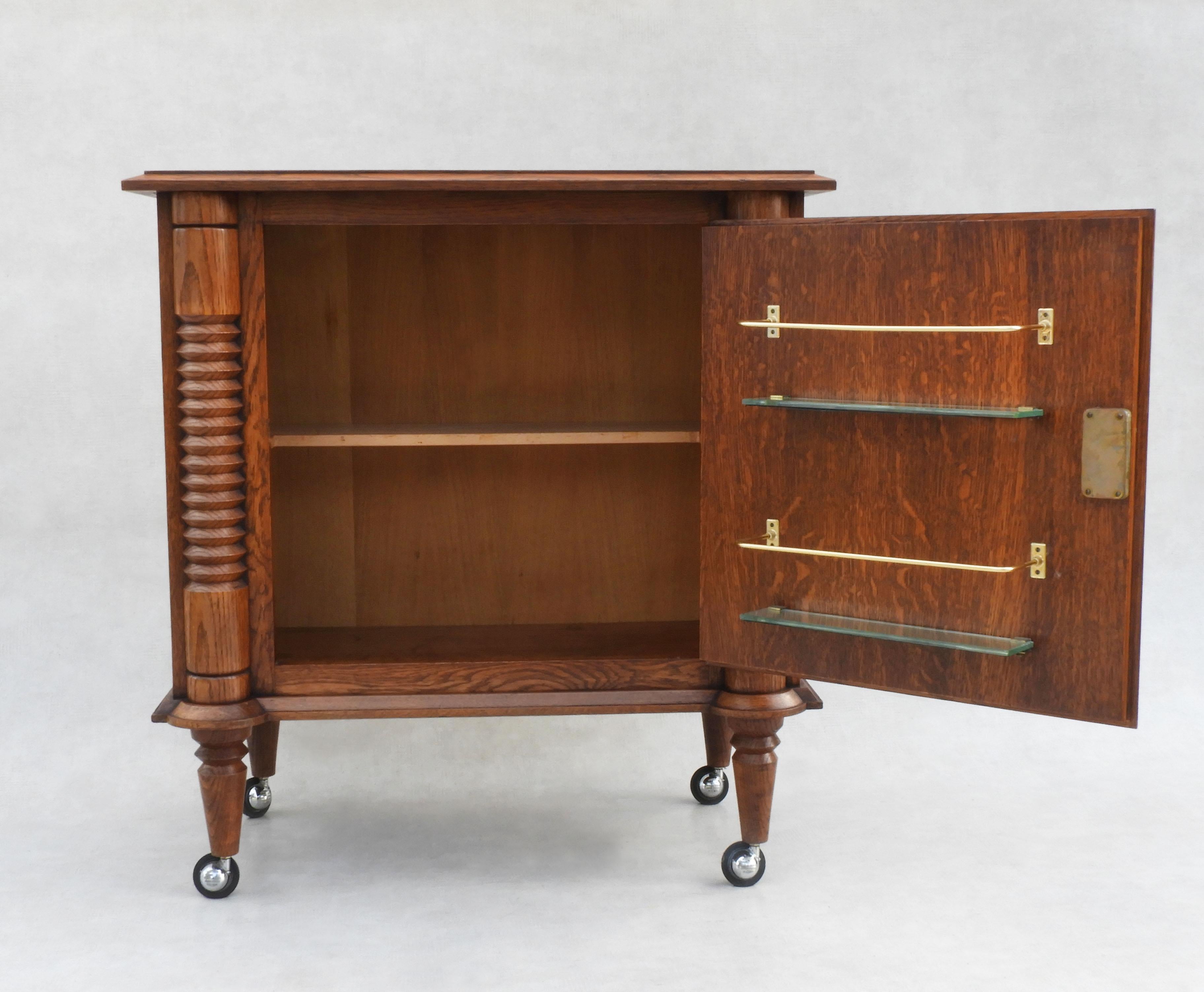 Charles Dudouyt Modernist Rolling Bar Cabinet C1950s France For Sale 1