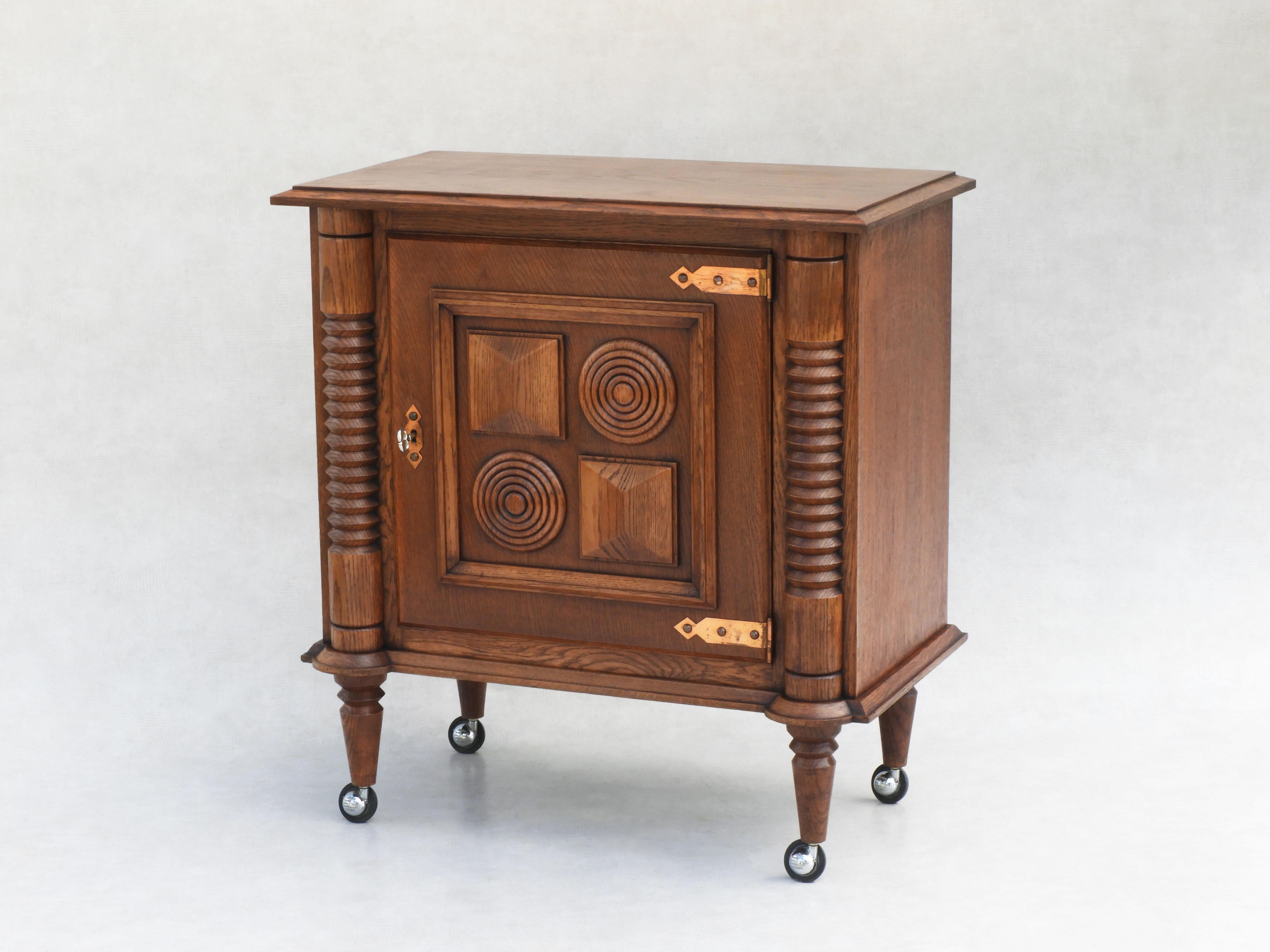 Charles Dudouyt Modernist Rolling Bar Cabinet C1950s France For Sale 2