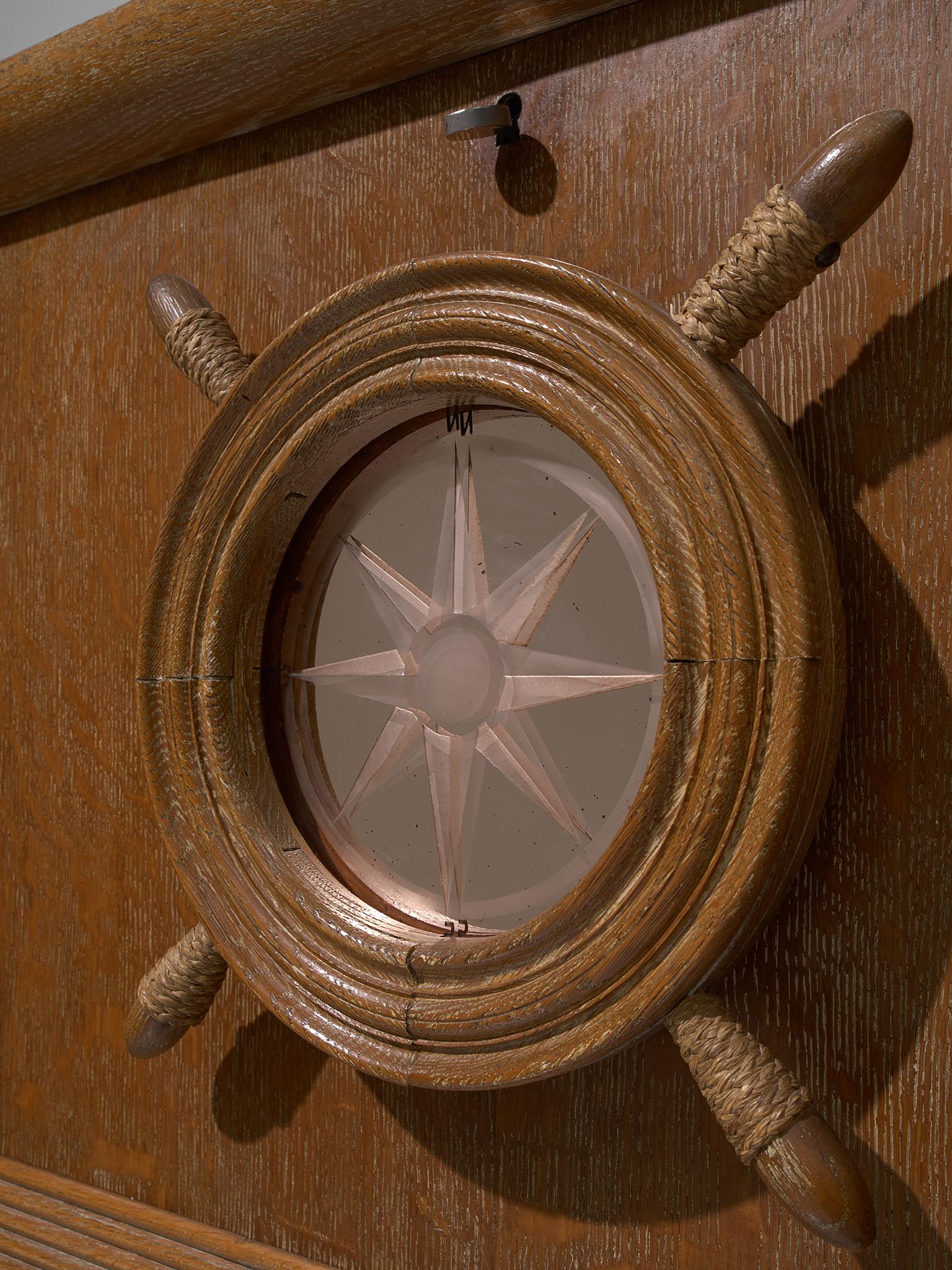 Charles Dudouyt Nautical Bar Cabinet in Oak, 1940s 2