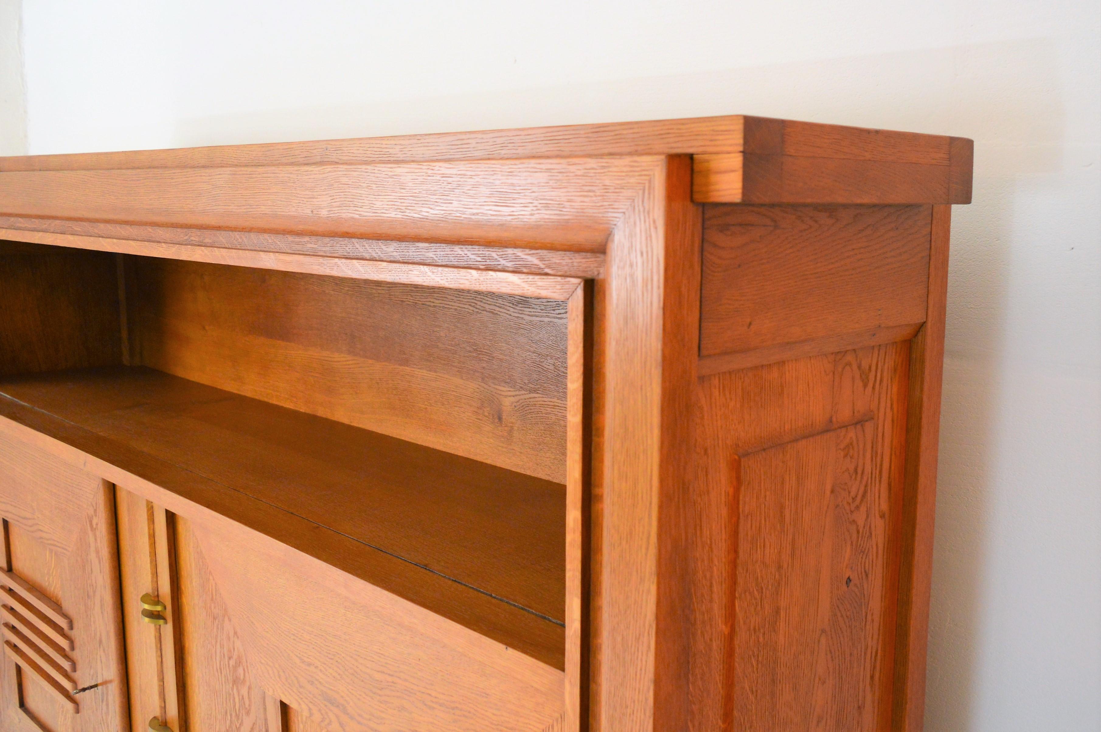 Charles Dudouyt Oak Cabinet, 1940 with Secret Space 5
