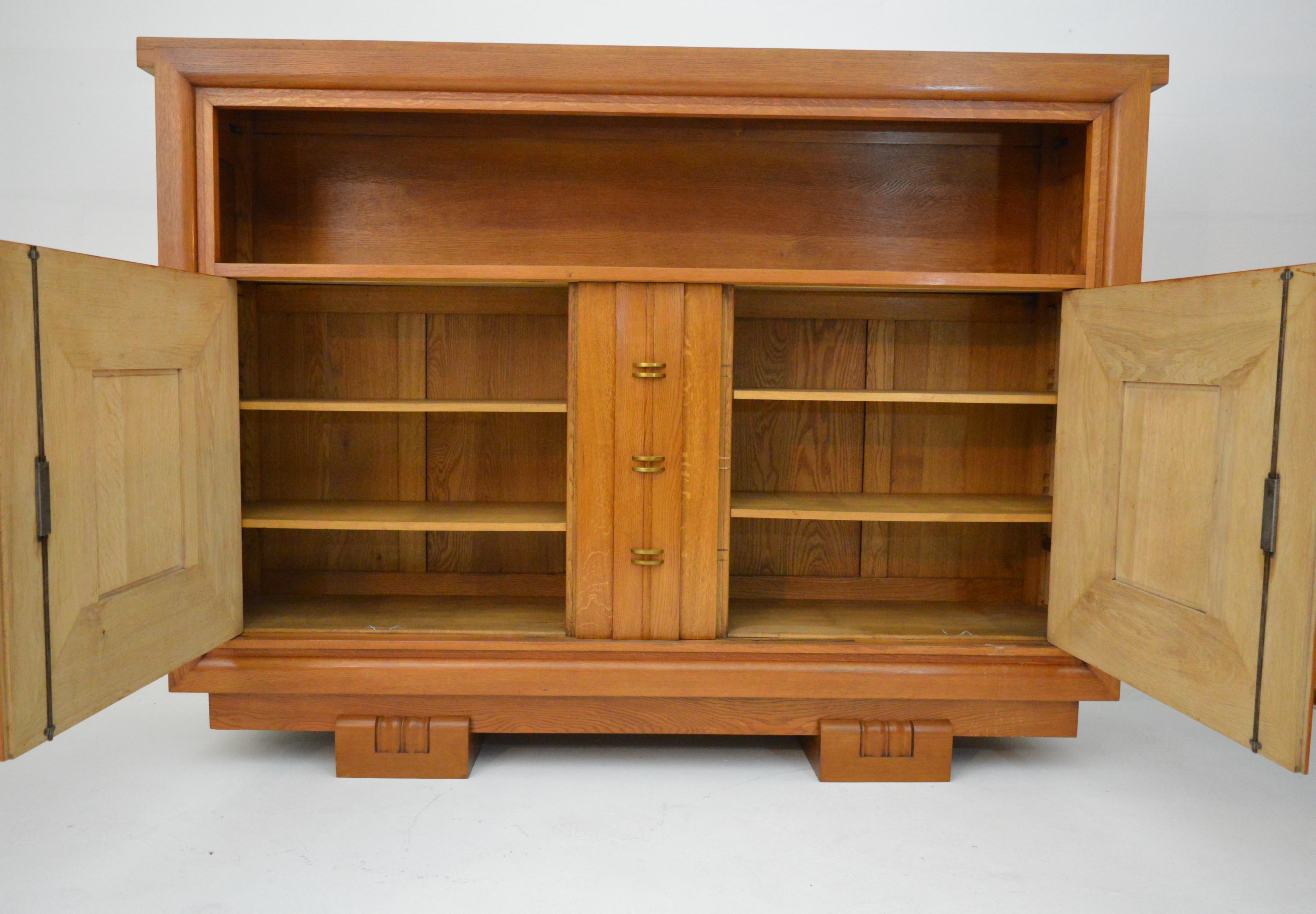 Charles Dudouyt Oak Cabinet, 1940 with Secret Space 1
