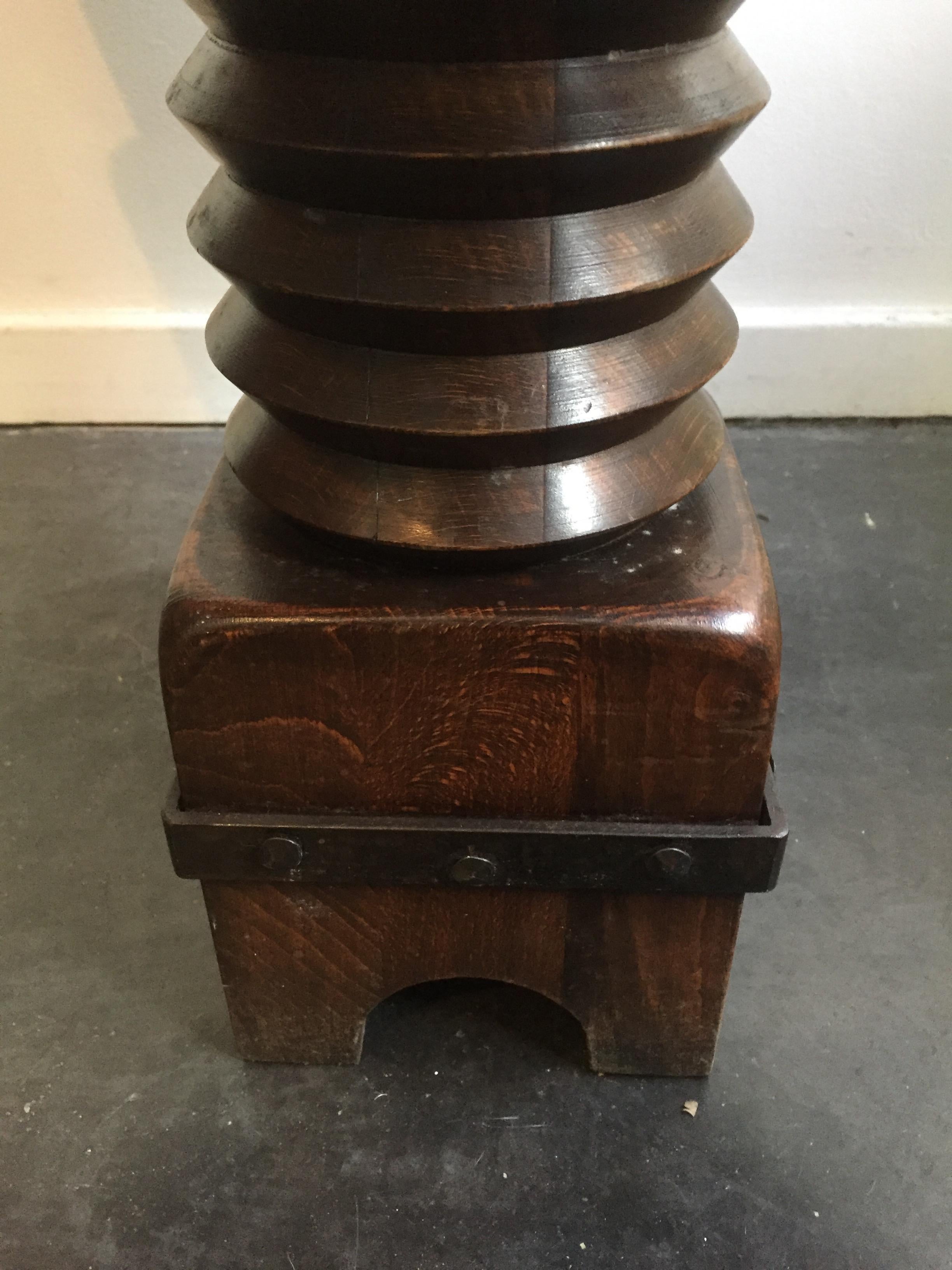 an oak guéridon or coffee table by Charles Dudouyt.