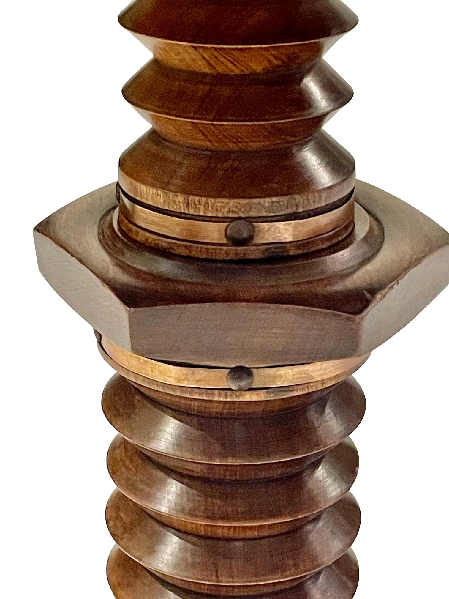 French Charles Dudouyt Oak Side Table, France, Midcentury