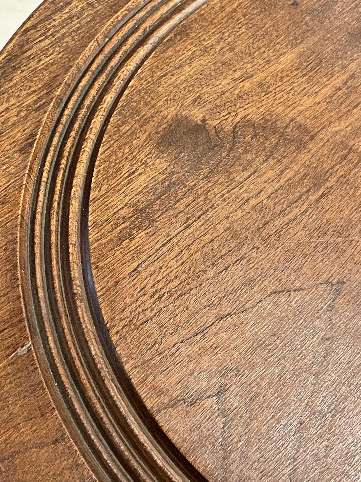 20th Century Charles Dudouyt Oak Side Table, France, Midcentury