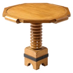 Charles Dudouyt Gueridon octogonal en Oak, France années 1950