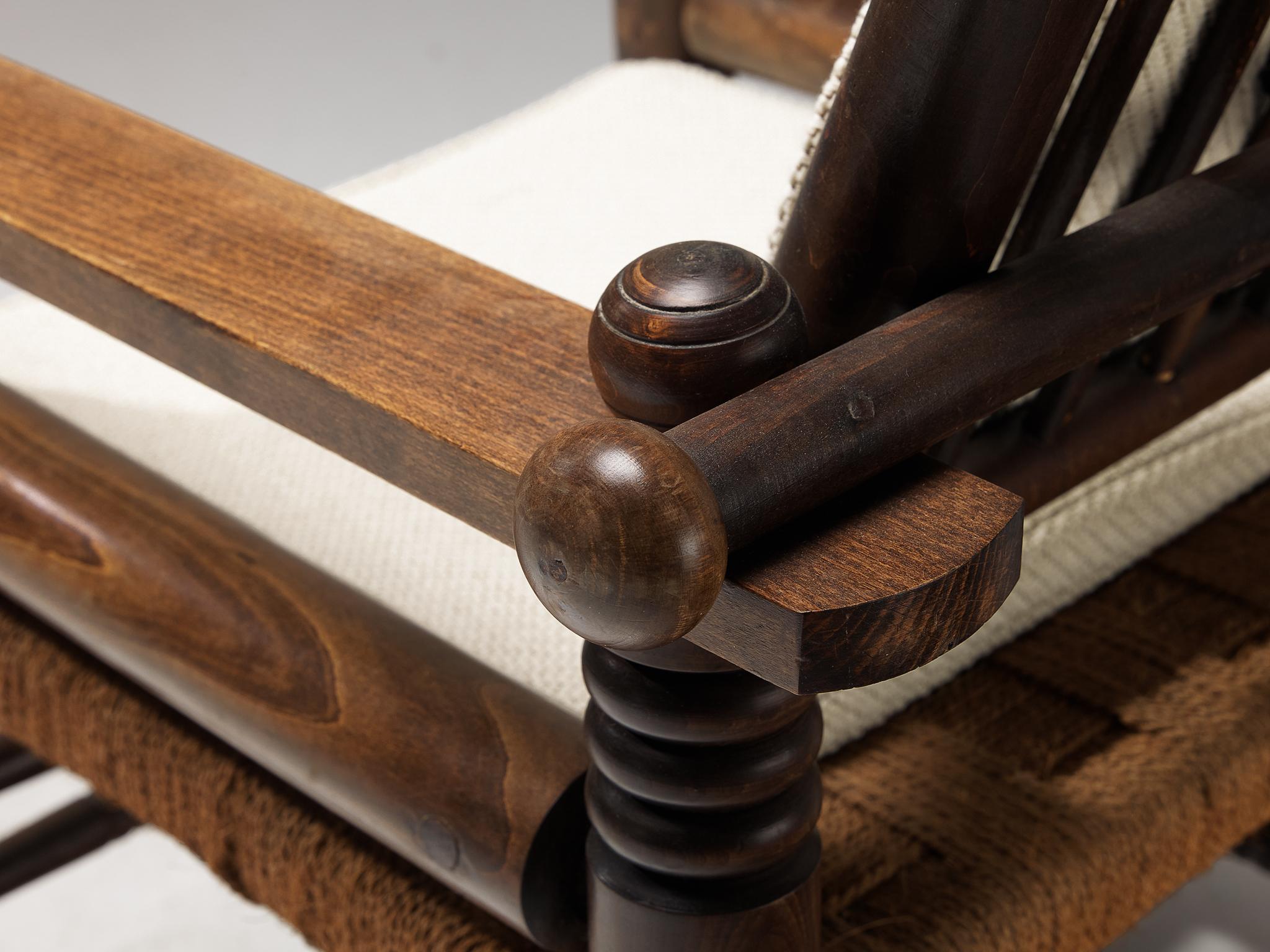 Charles Dudouyt Pareja de sillones Art Déco con asiento de junco Art Decó en venta