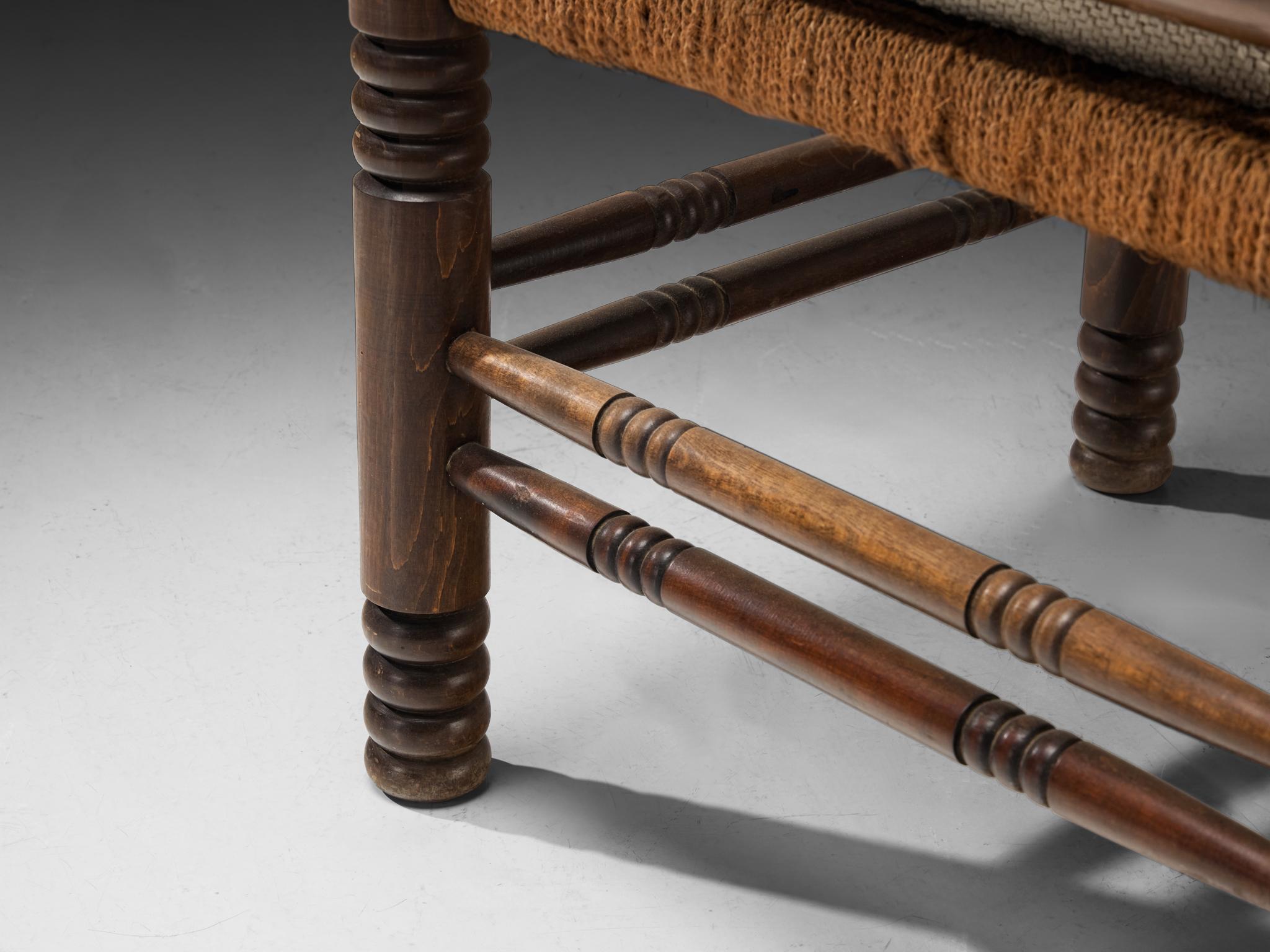 Charles Dudouyt Pareja de sillones Art Déco con asiento de junco Soga en venta