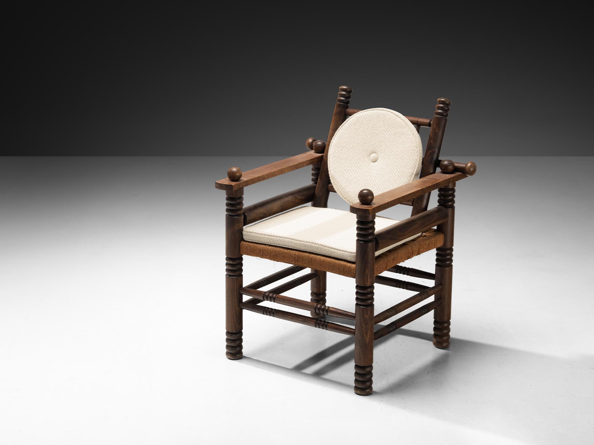 Charles Dudouyt Pareja de sillones Art Déco con asiento de junco en venta 2