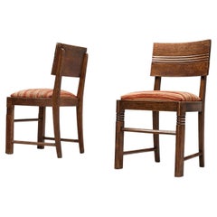 Charles Dudouyt Pair of Dining Chairs in Oak