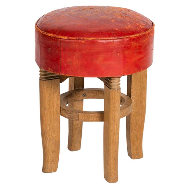 Charles Dudouyt, Pair of Round Midcentury Stools, France, circa 1950 For Sale