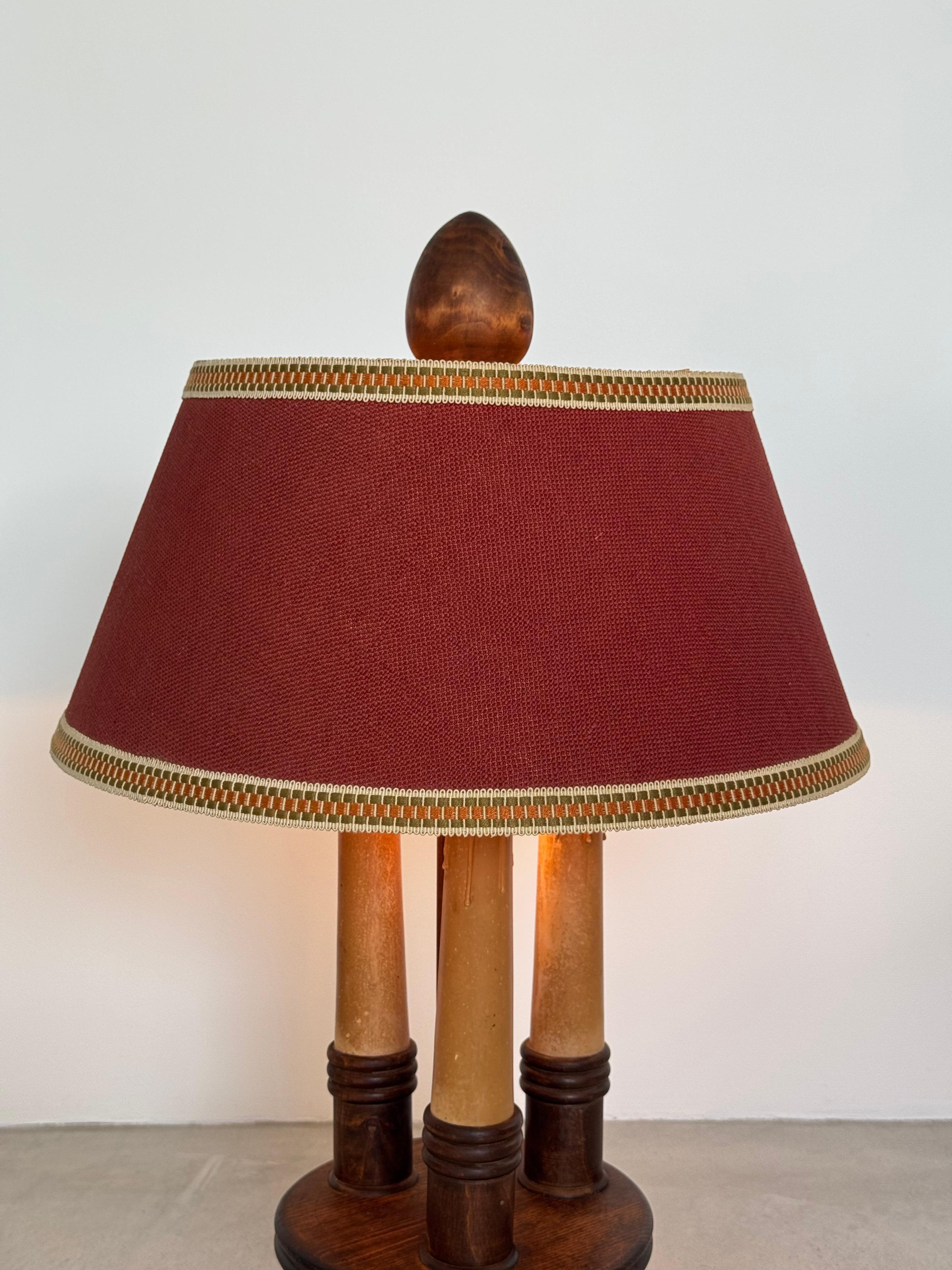 Charles Dudouyt, rara lampada in legno 