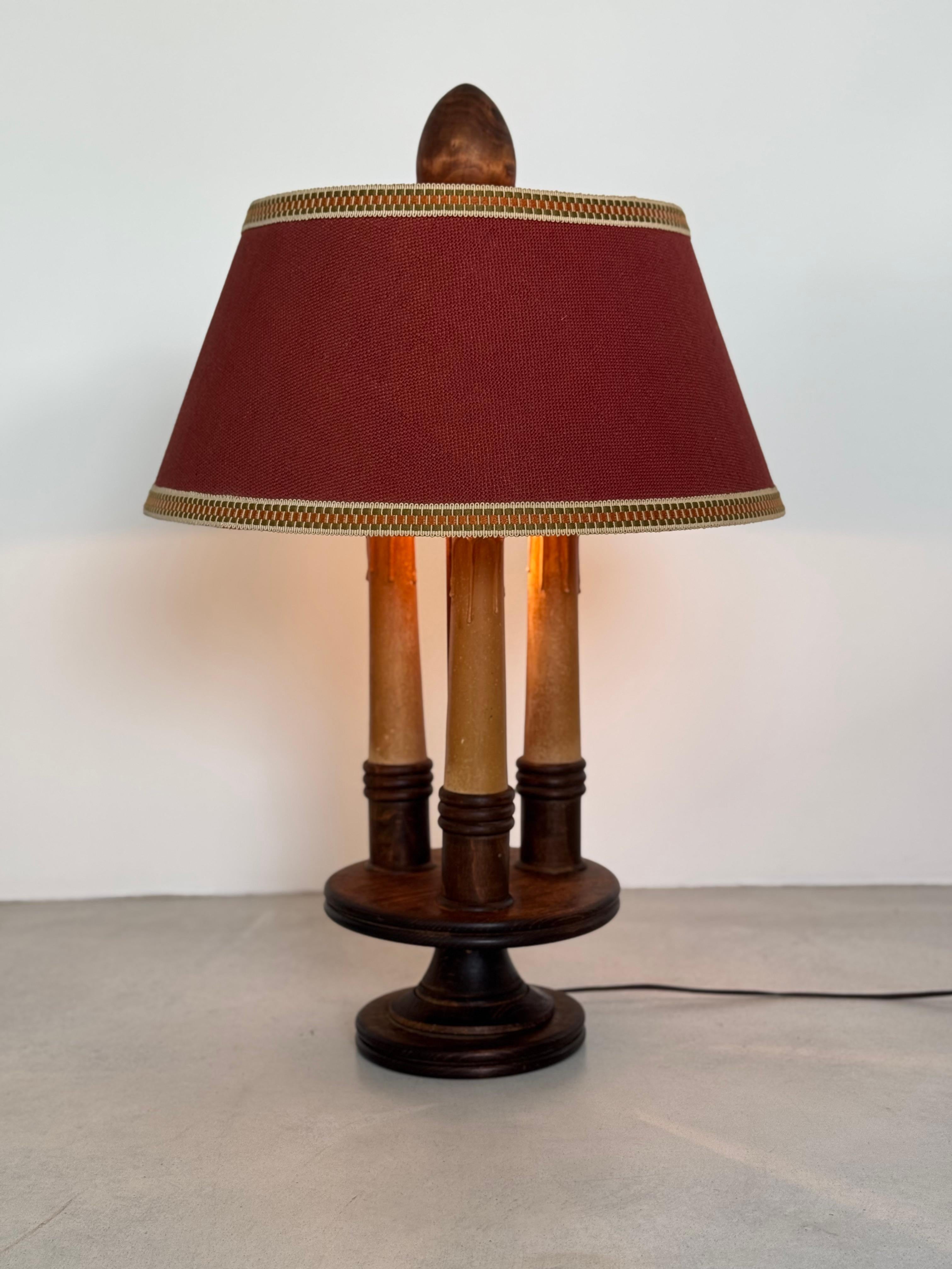 Charles Dudouyt, rara lampada in legno 