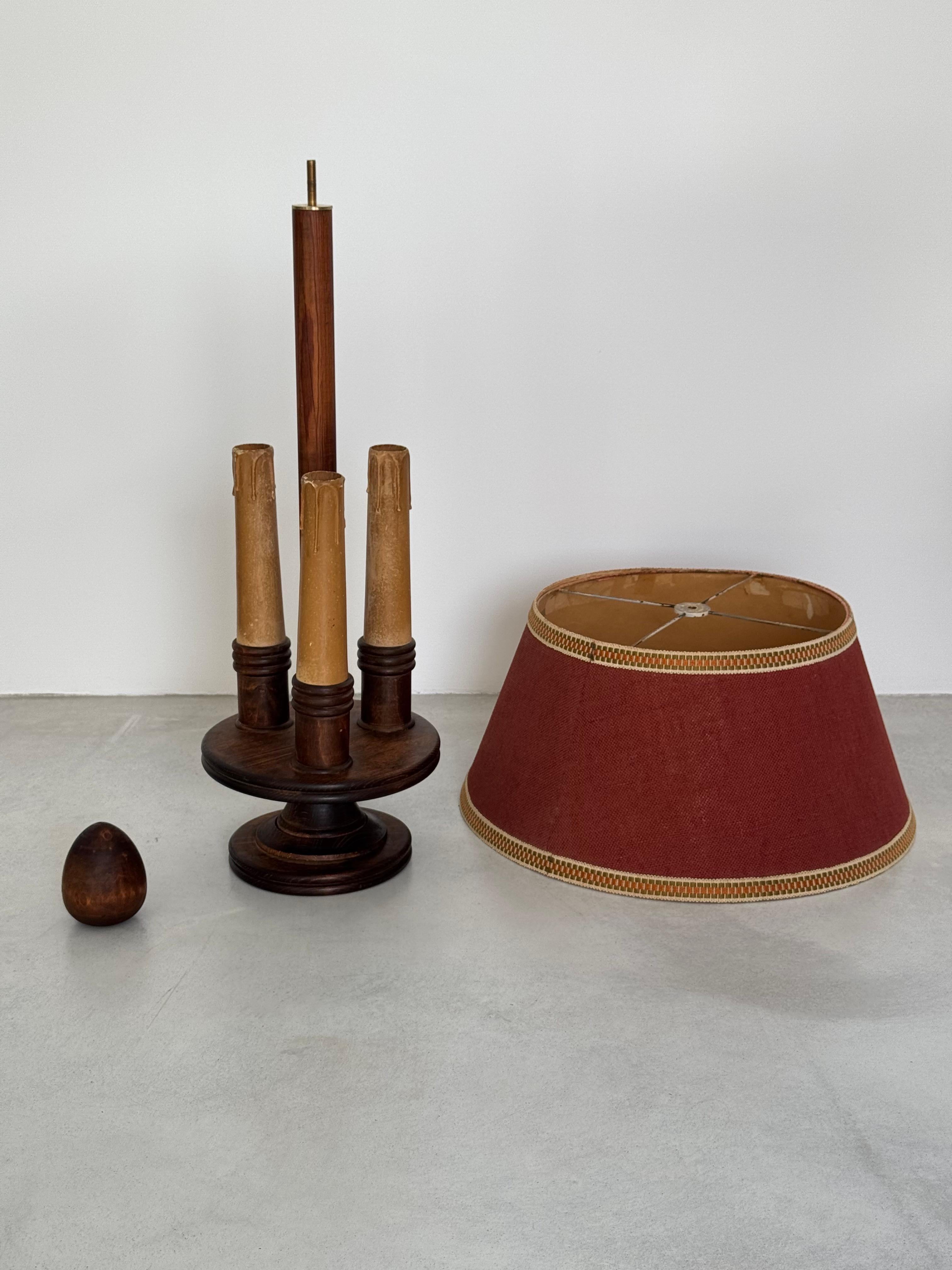 Charles Dudouyt, rara lampada in legno 