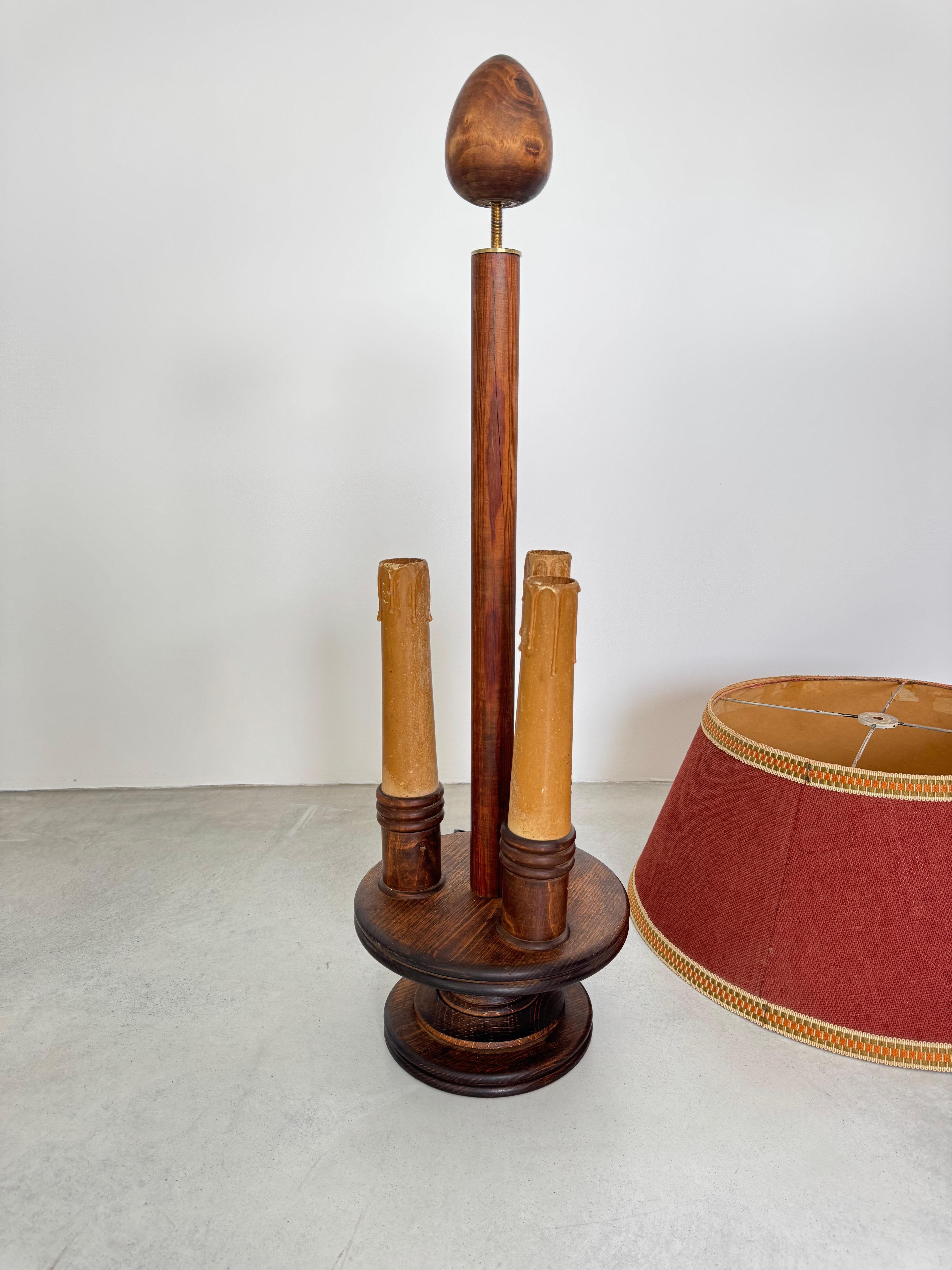 Charles Dudouyt, rara lampada in legno 