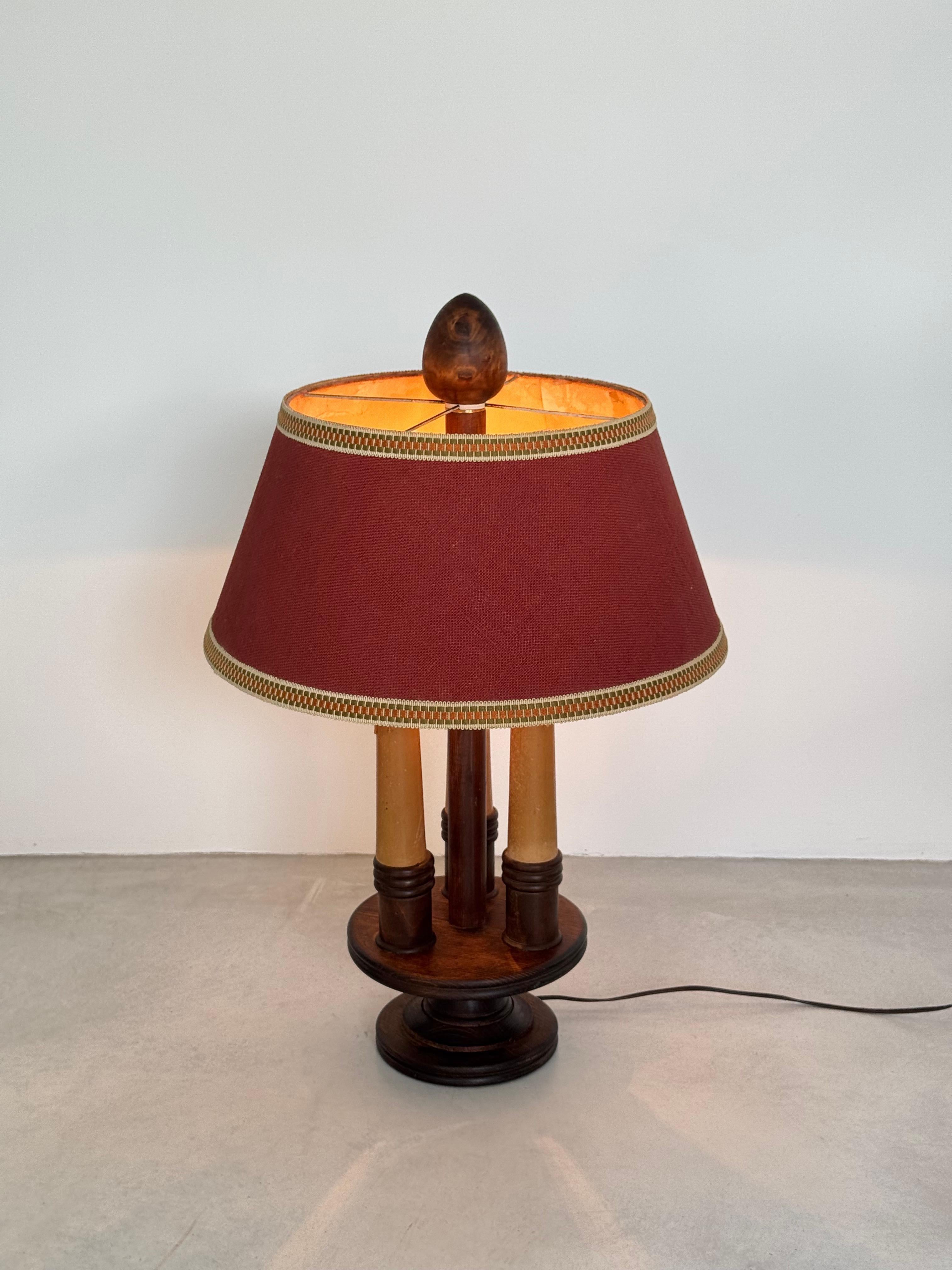 Charles Dudouyt, rara lampada in legno 