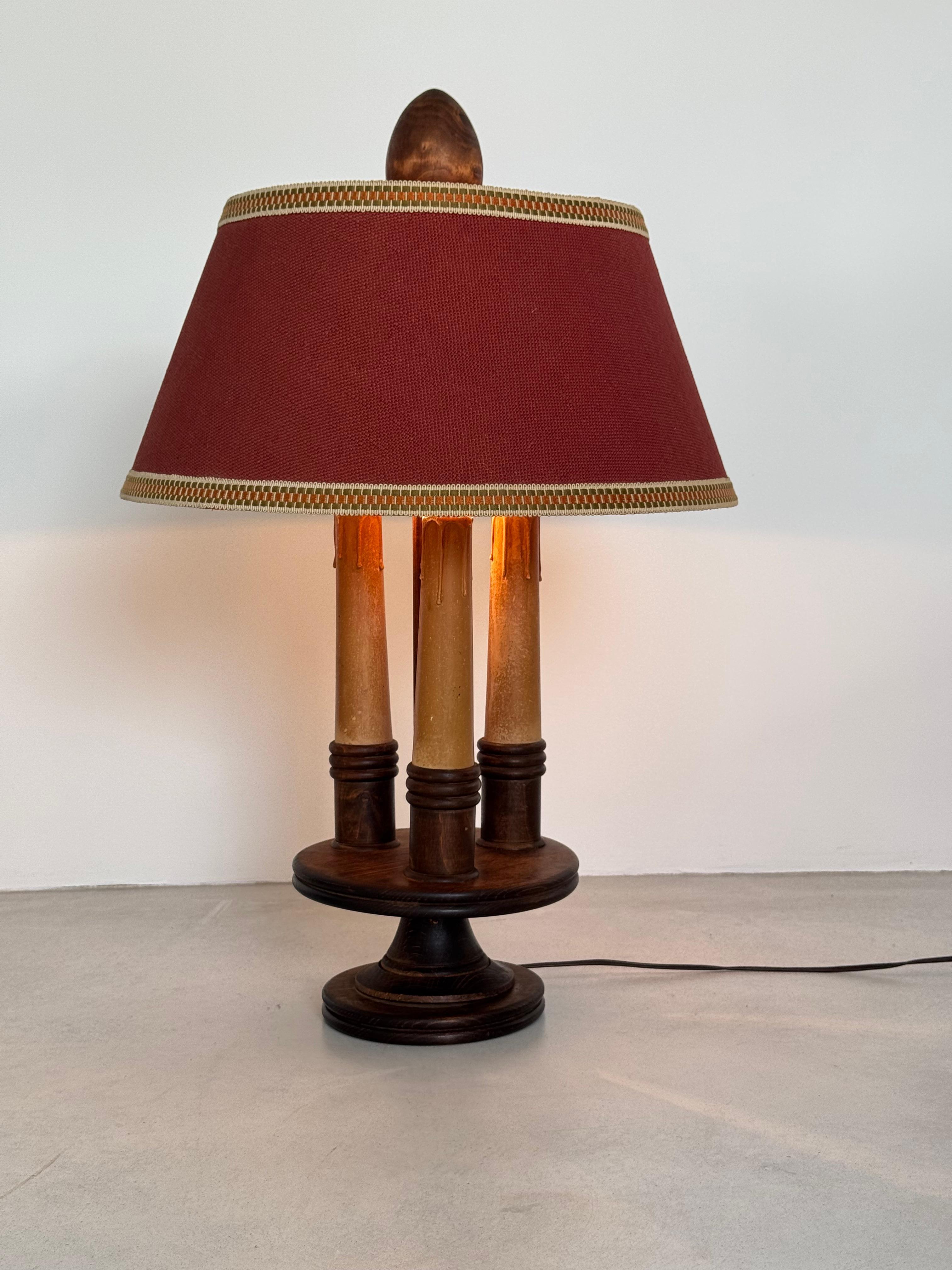 Charles Dudouyt, rara lampada in legno 