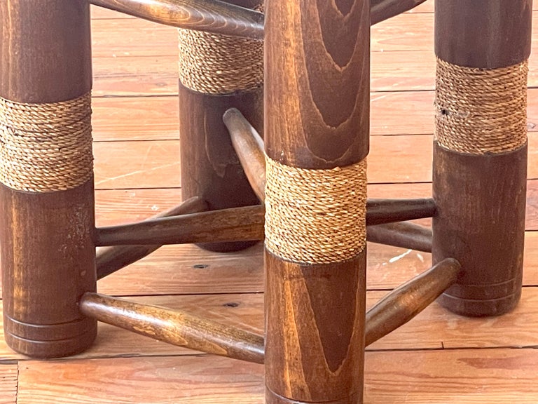 Mid-20th Century Charles Dudouyt Rope End Table For Sale
