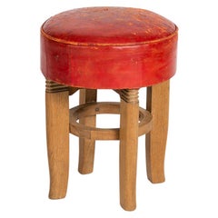 Charles Dudouyt, Round Midcentury Stool, France, circa 1950