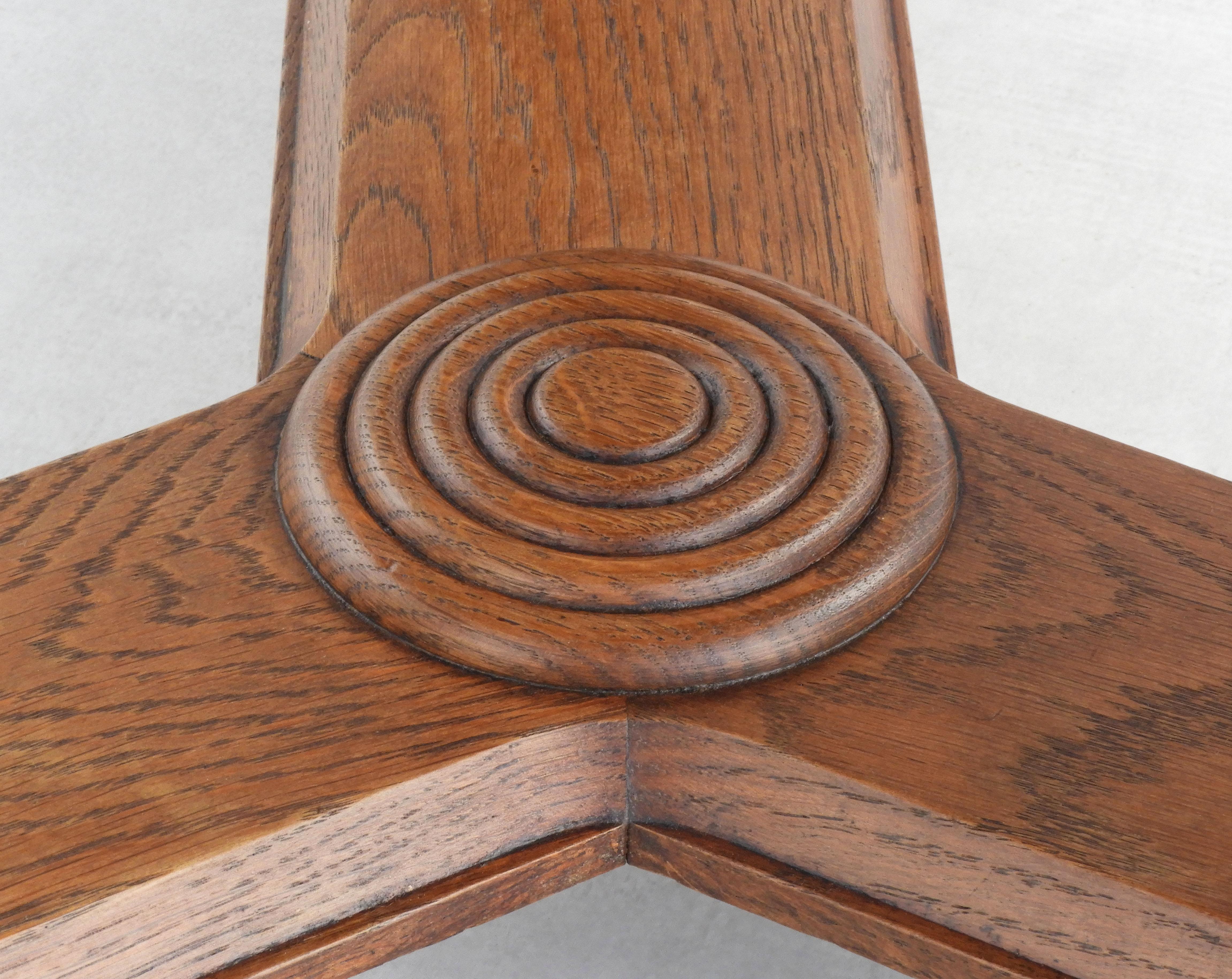 Charles Dudouyt Round Oak Coffee Table 2