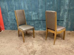 Charles Dudouyt, Ensemble de dix chaises en Oak, vers 1940
