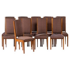 Charles Dudouyt, Set of ten Oak Chairs, circa 1940