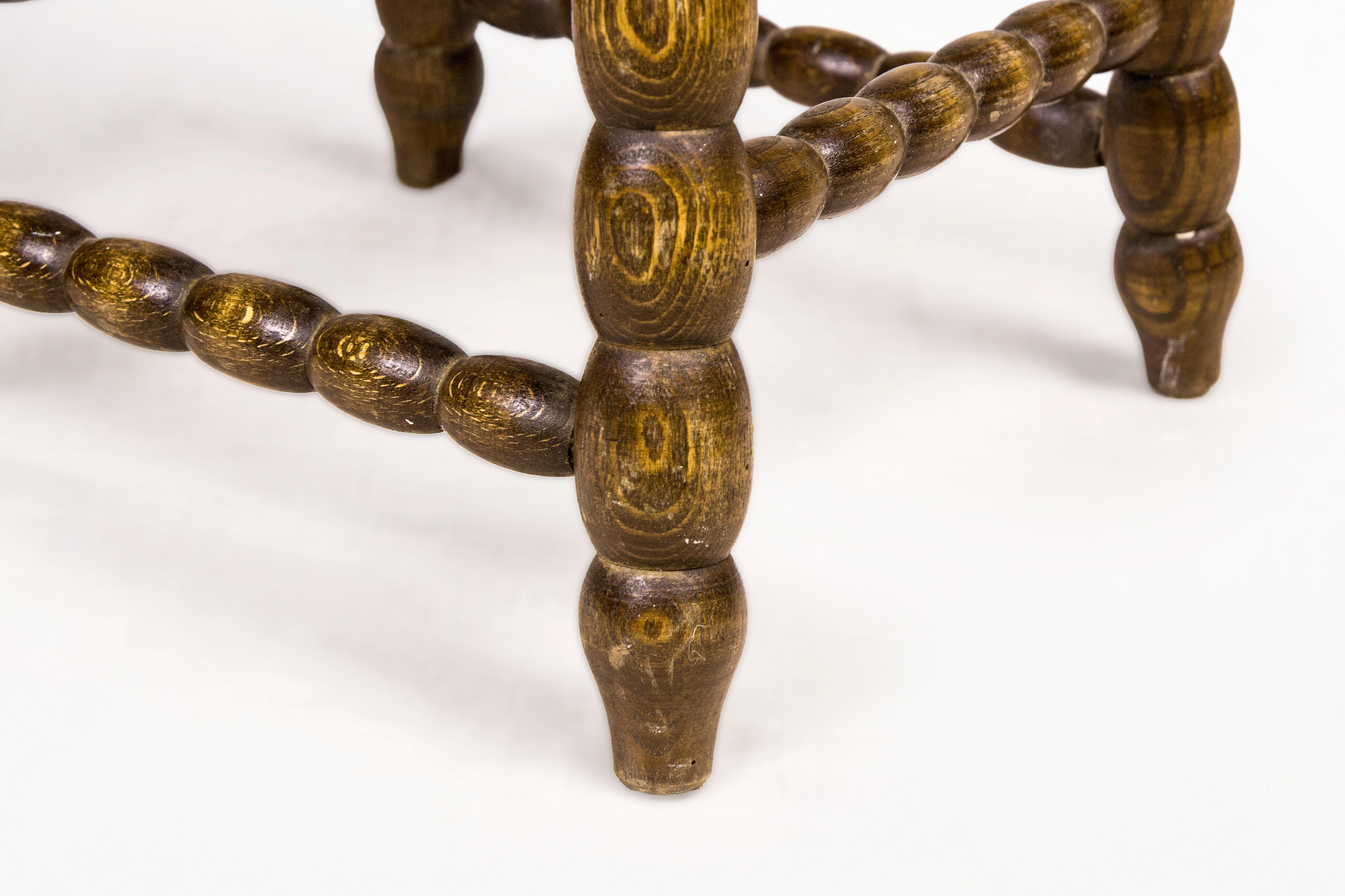 Oak Charles Dudouyt Side Chair, Circa 1930 France