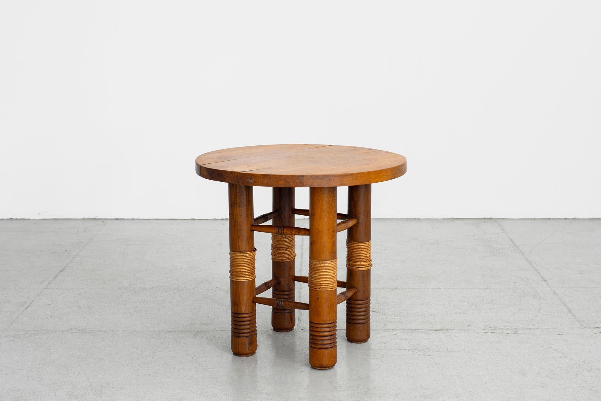 French Charles Dudouyt Side Table with Rope