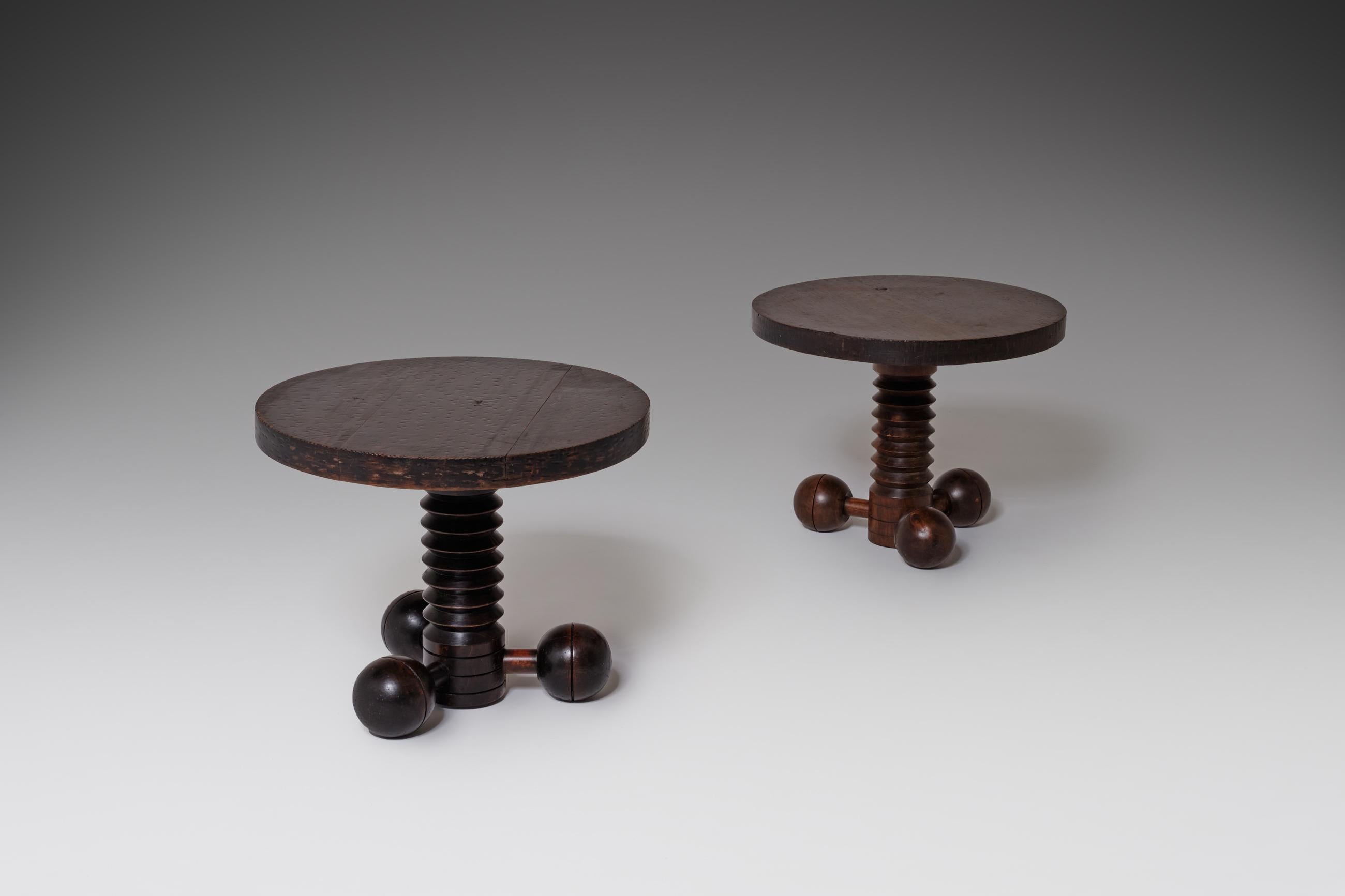 Charles Dudouyt Side Tables, France, 1940s 2