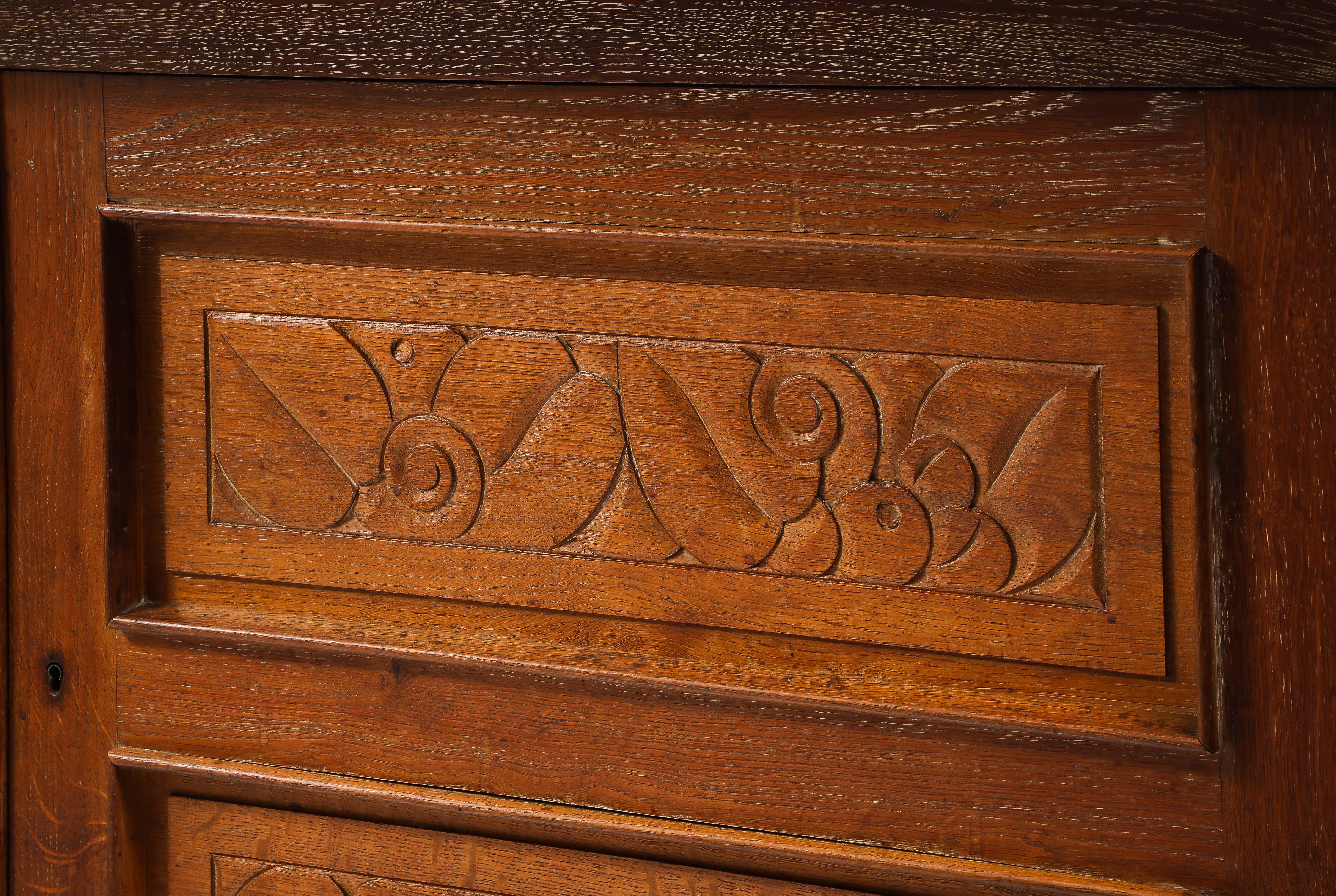 Oak Charles Dudouyt Sideboard, France 1940's For Sale