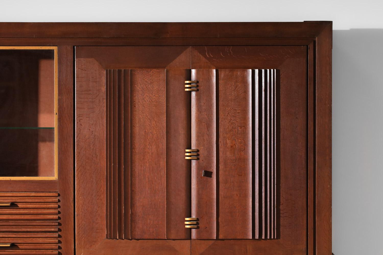 Credenza Charles Dudouyt in rovere art déco degli anni '30 francese in vendita 5