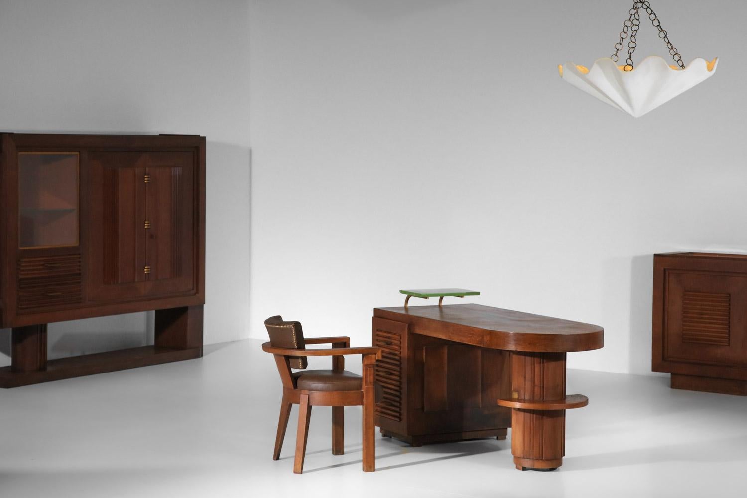 Credenza Charles Dudouyt in rovere art déco degli anni '30 francese in vendita 6