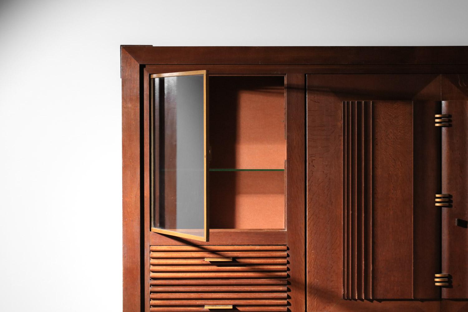 Quercia Credenza Charles Dudouyt in rovere art déco degli anni '30 francese in vendita