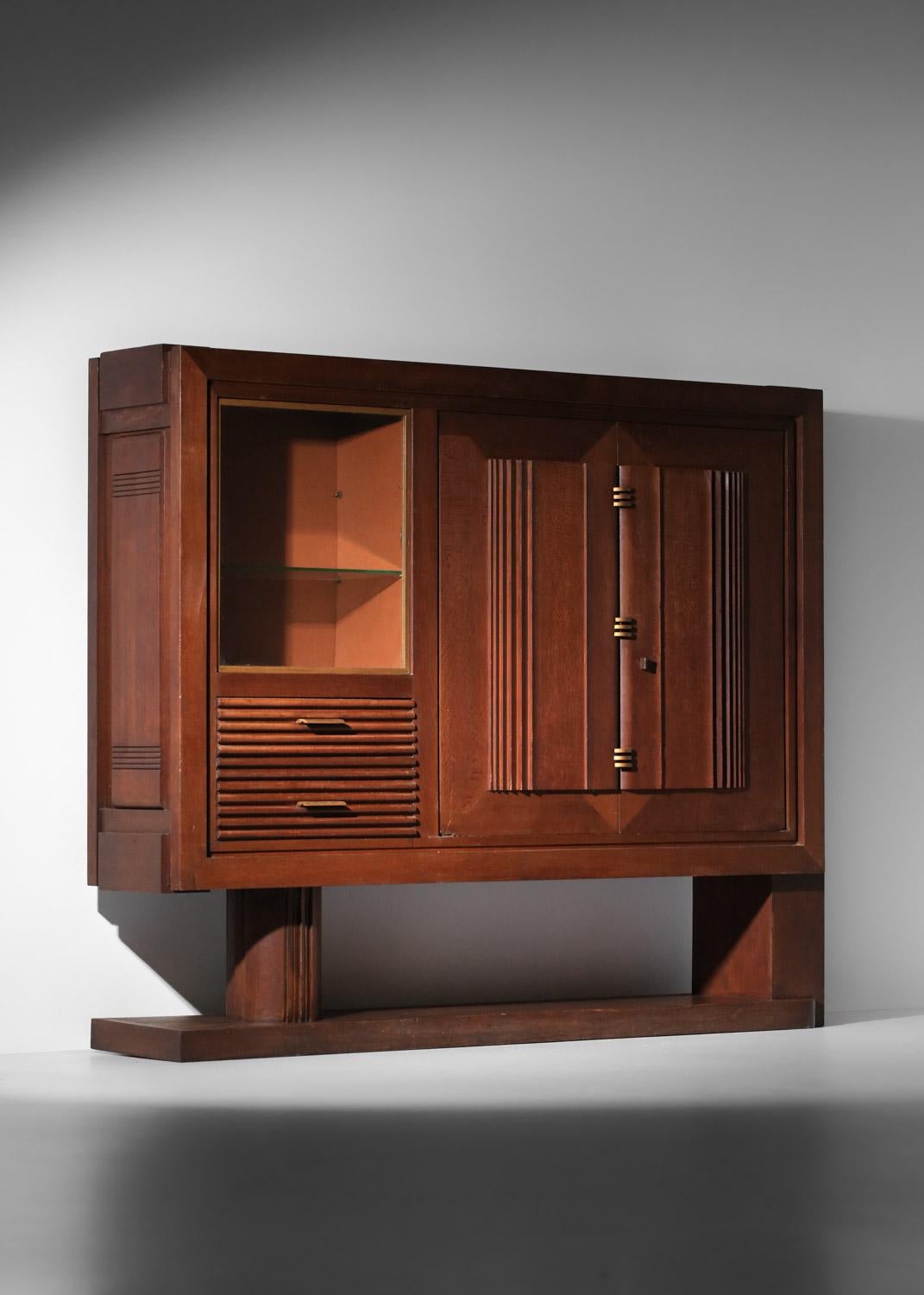 Credenza Charles Dudouyt in rovere art déco degli anni '30 francese in vendita 1
