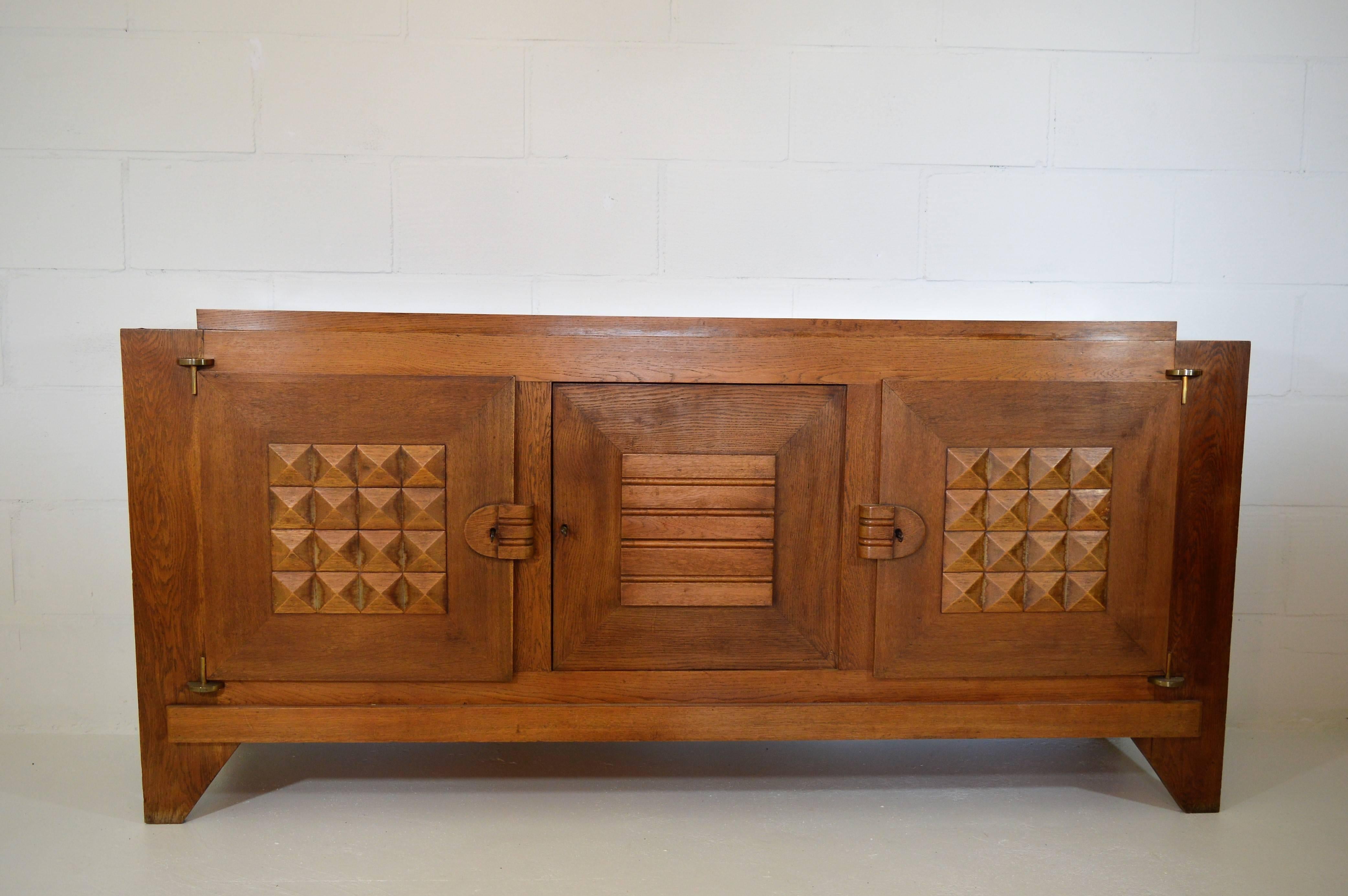 French Charles Dudouyt Sideboard in Oak