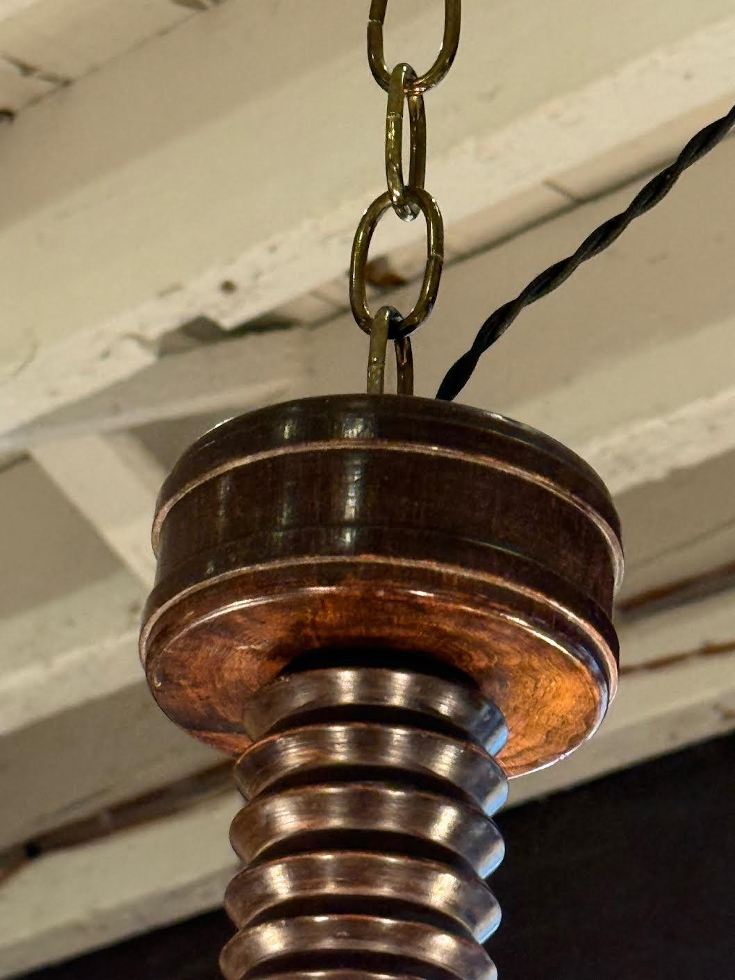 Charles Dudouyt Six Arm Chandelier, France, 1940's en Bueno estado para la venta en New York, NY