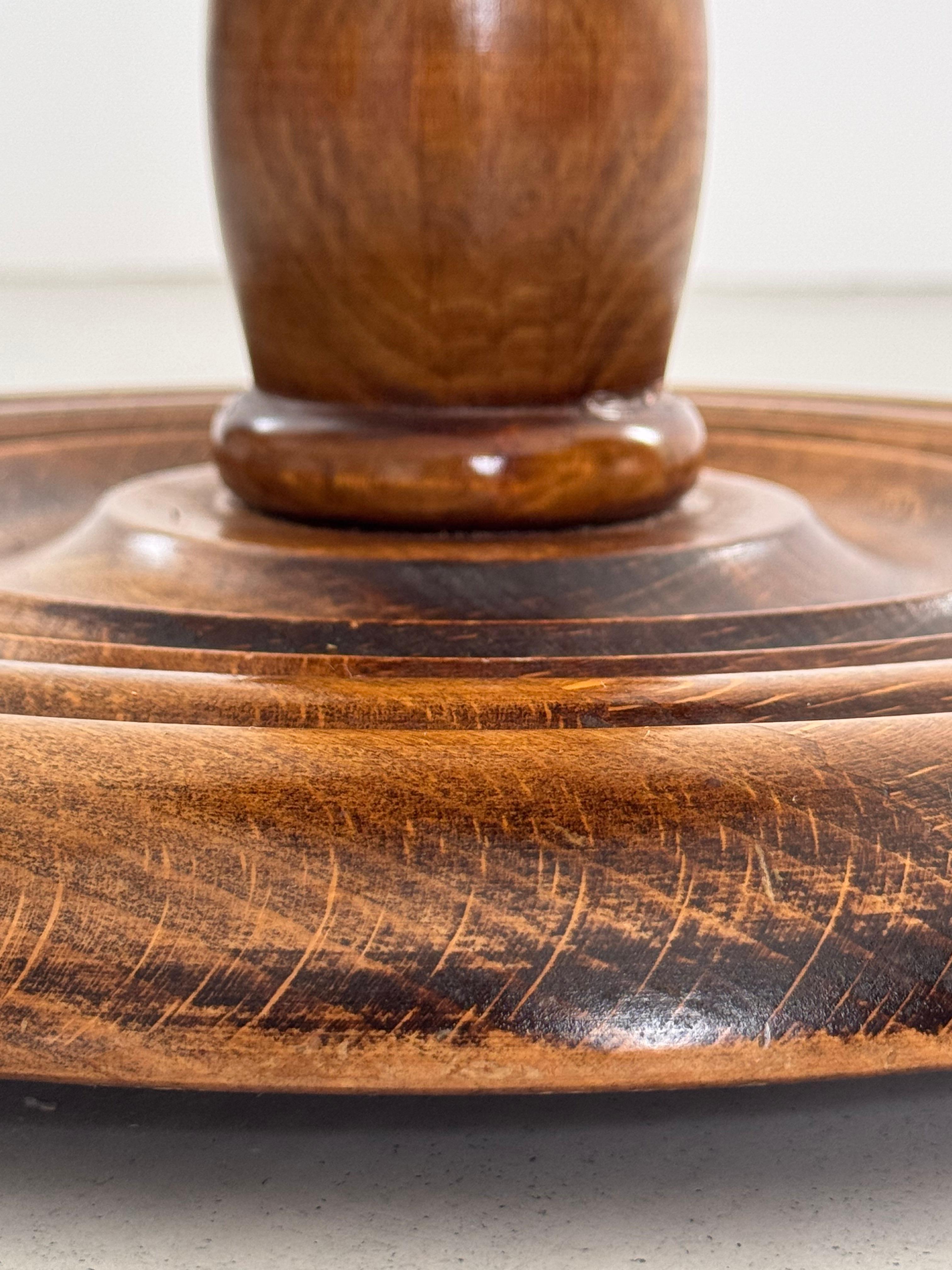 Lampada da terra in noce massiccio Charles Dudouyt - Design francese anni '40 in vendita 6