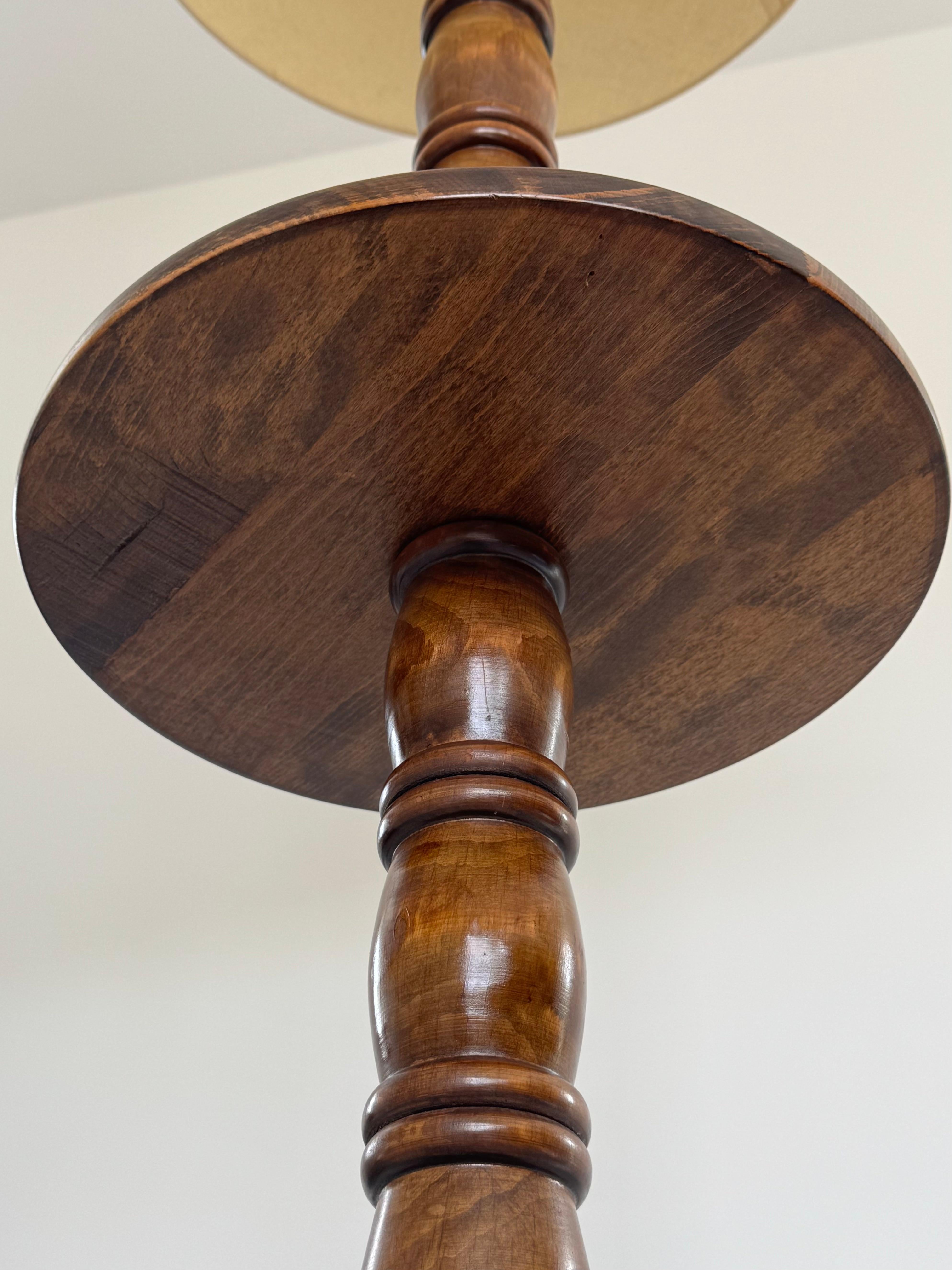 Lampada da terra in noce massiccio Charles Dudouyt - Design francese anni '40 in vendita 7