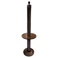 Lampada da terra Charles Dudouyt Spool Design, Francia, anni '40, ricablato