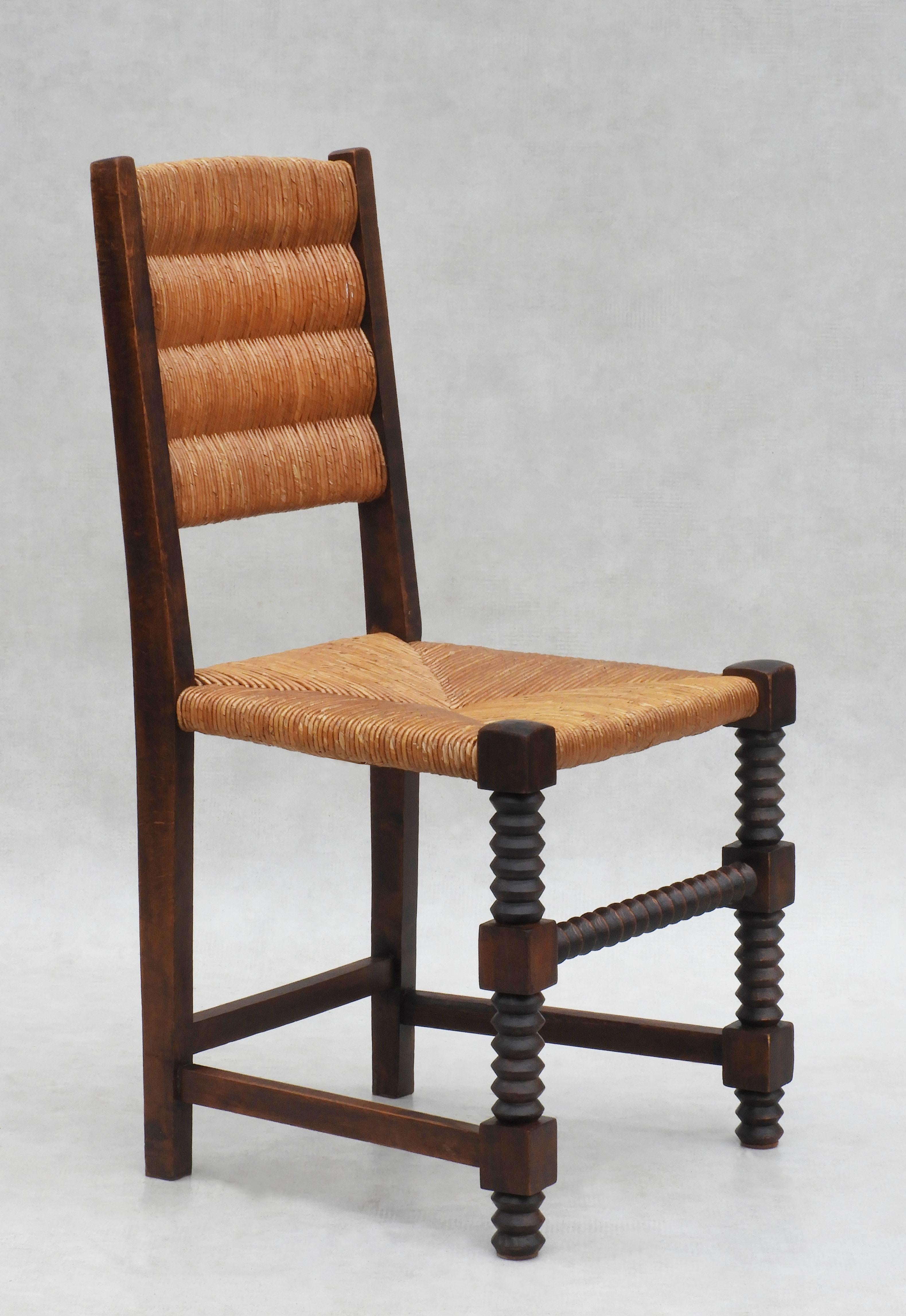 French Charles Dudouyt Style Dining Chairs, C1950