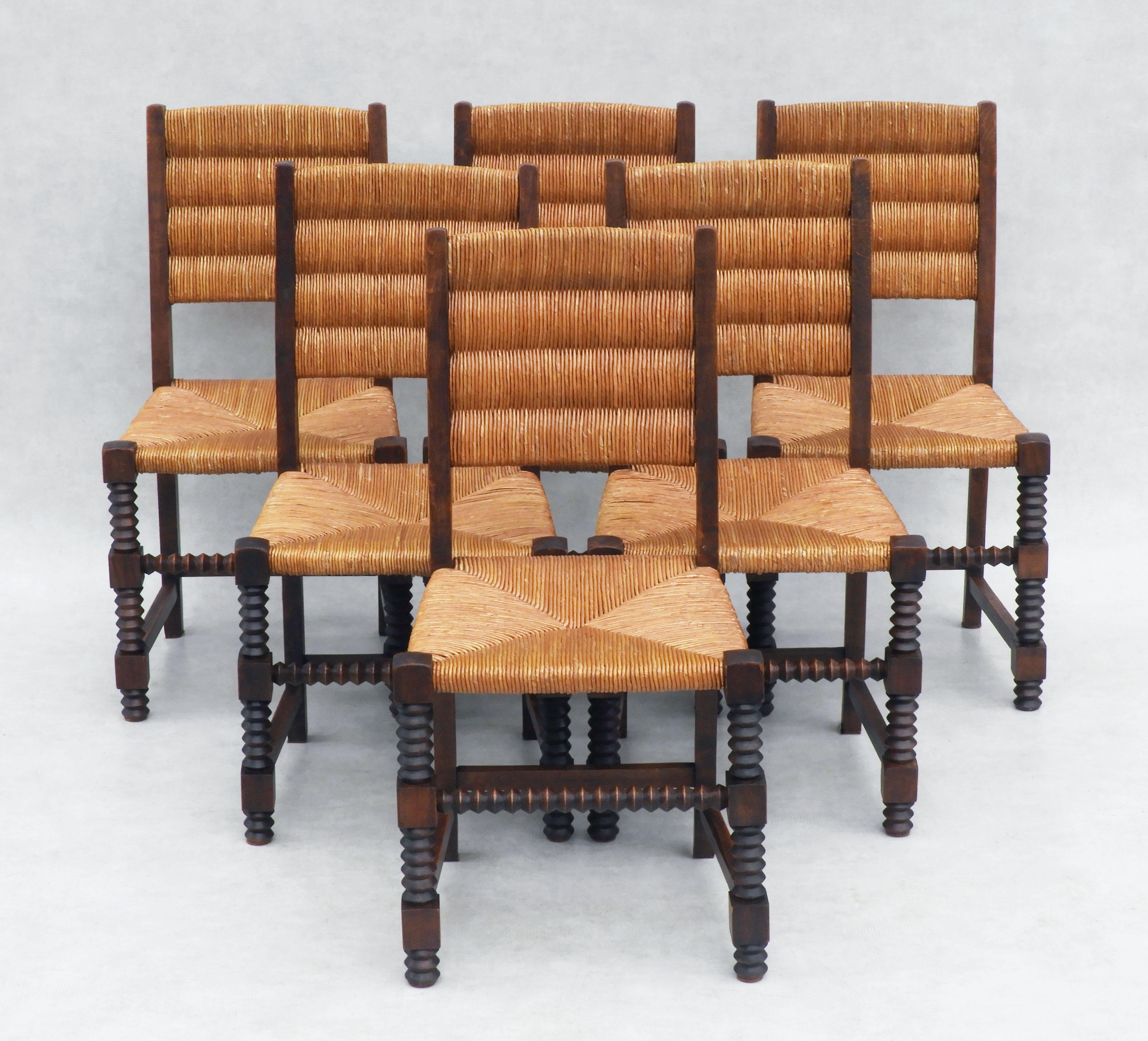 Charles Dudouyt Style Dining Chairs, C1950 1