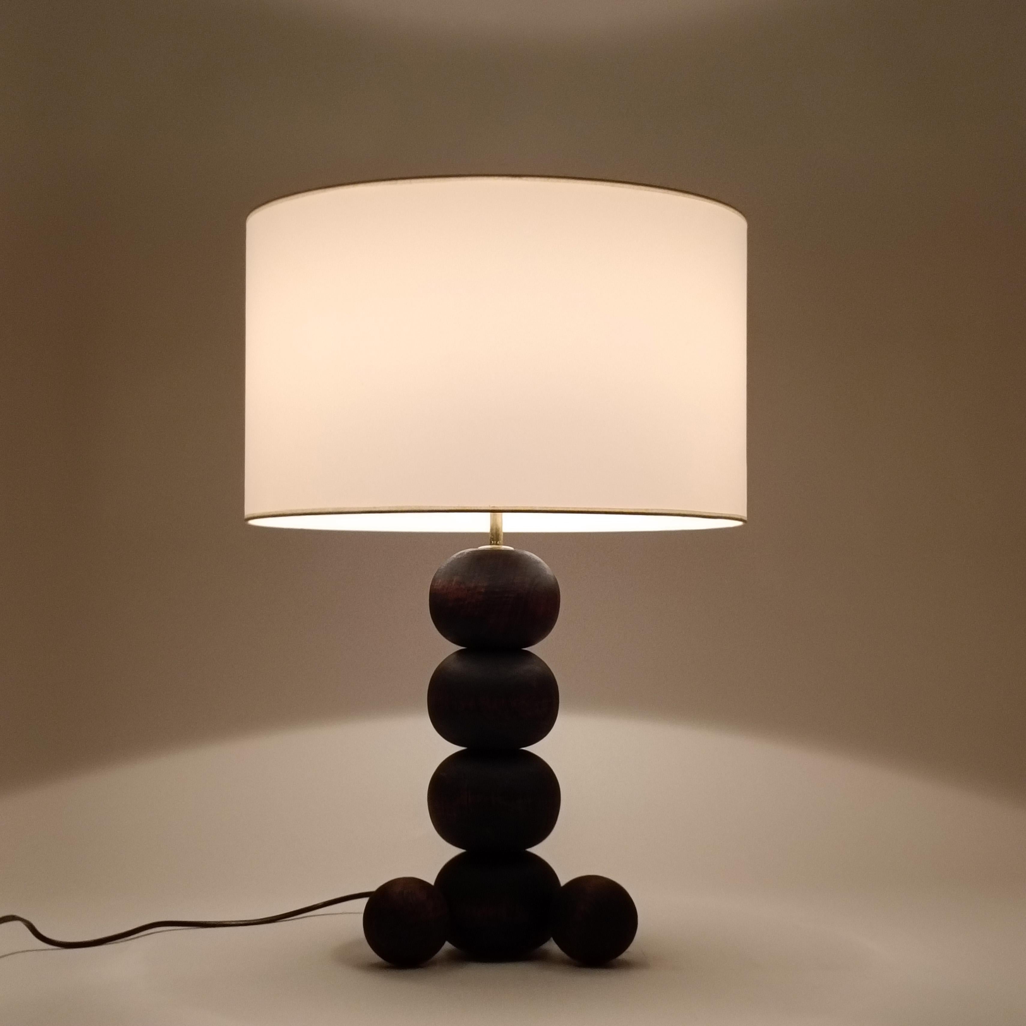 Hand-Crafted Charles Dudouyt style. Sculptural cubist table lamp, France, 1940s For Sale