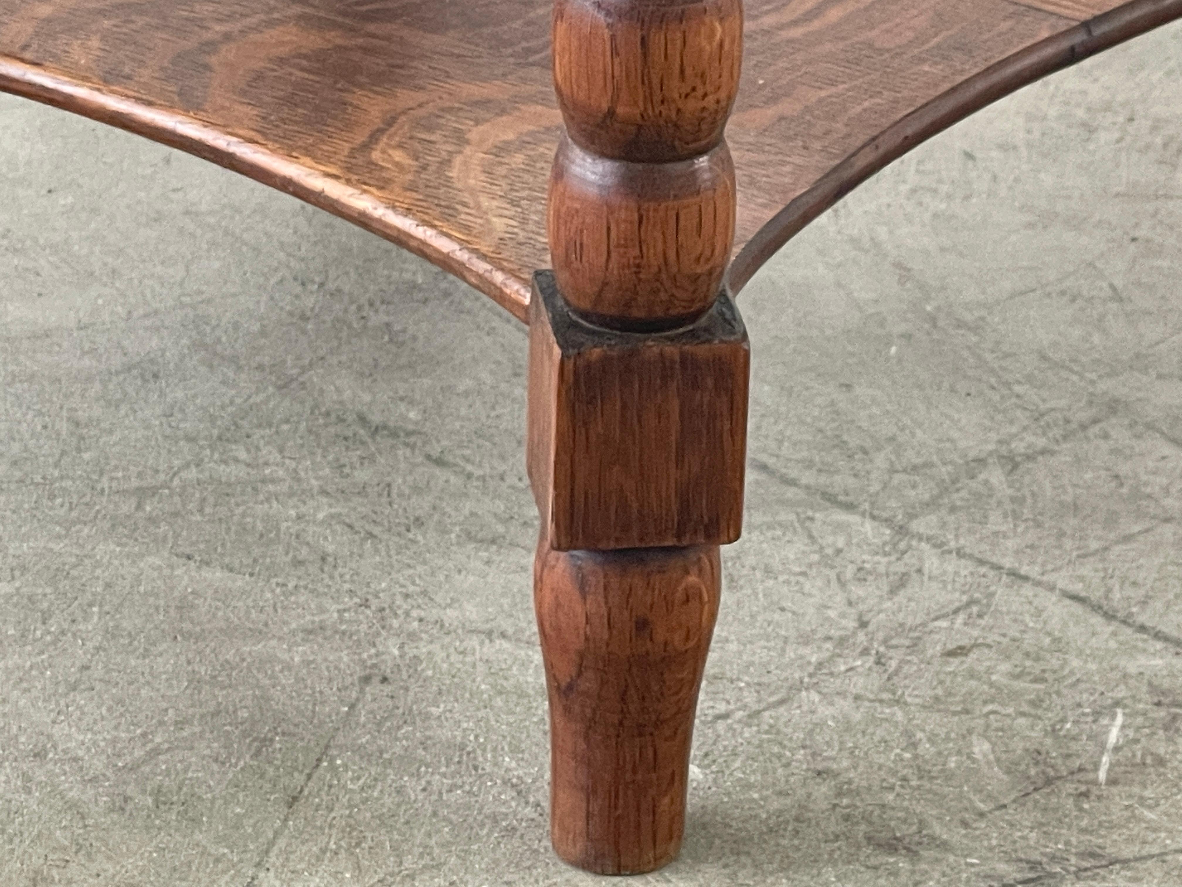 Oak Charles Dudouyt Style Side Table