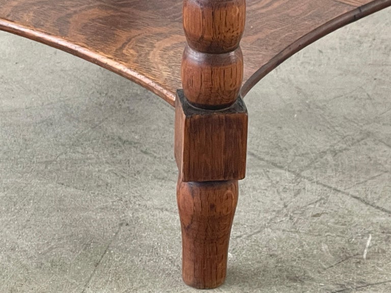 Oak Charles Dudouyt Style Side Table For Sale