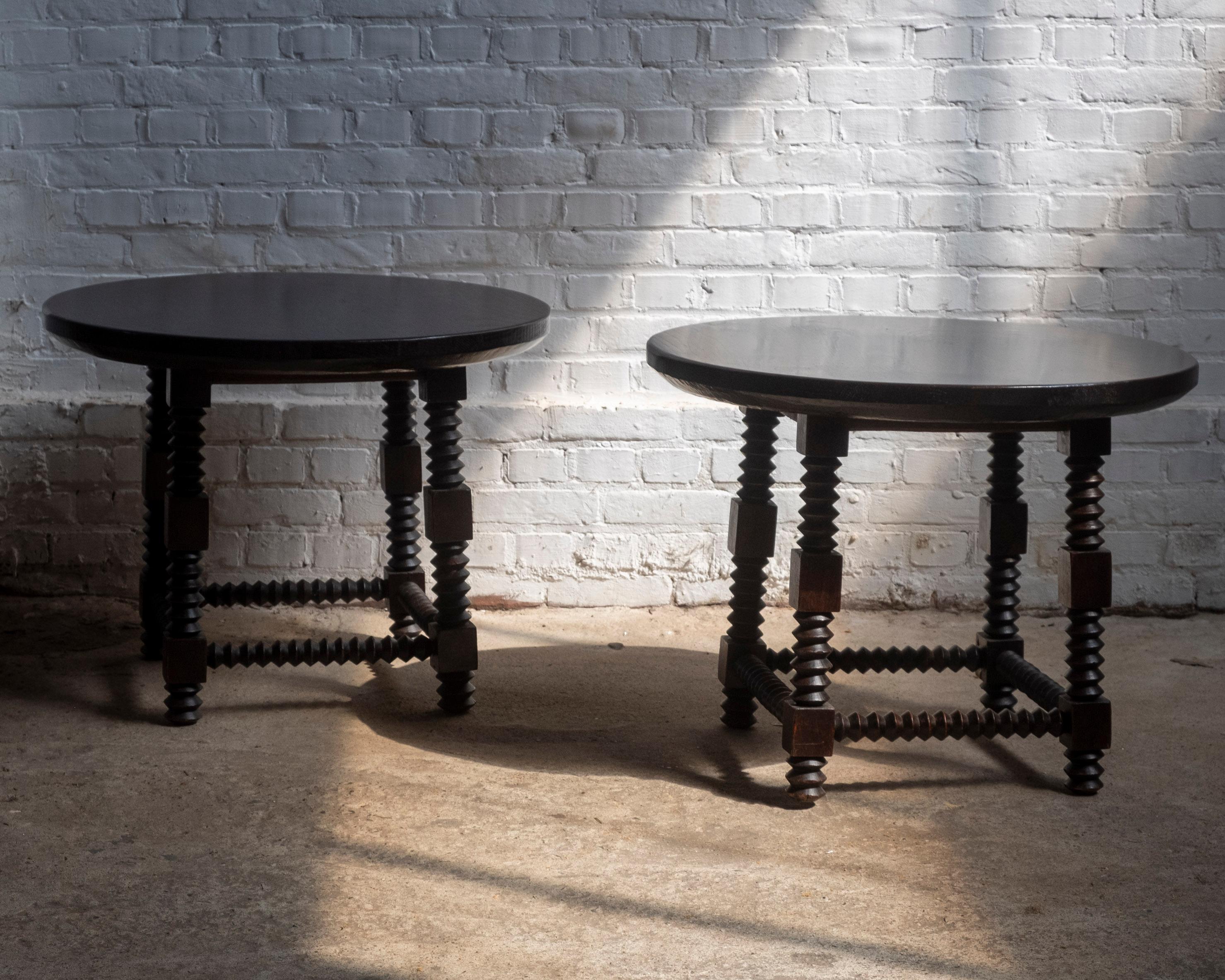 Charles Dudouyt Style Side Tables, Mid-20th Century, France 4